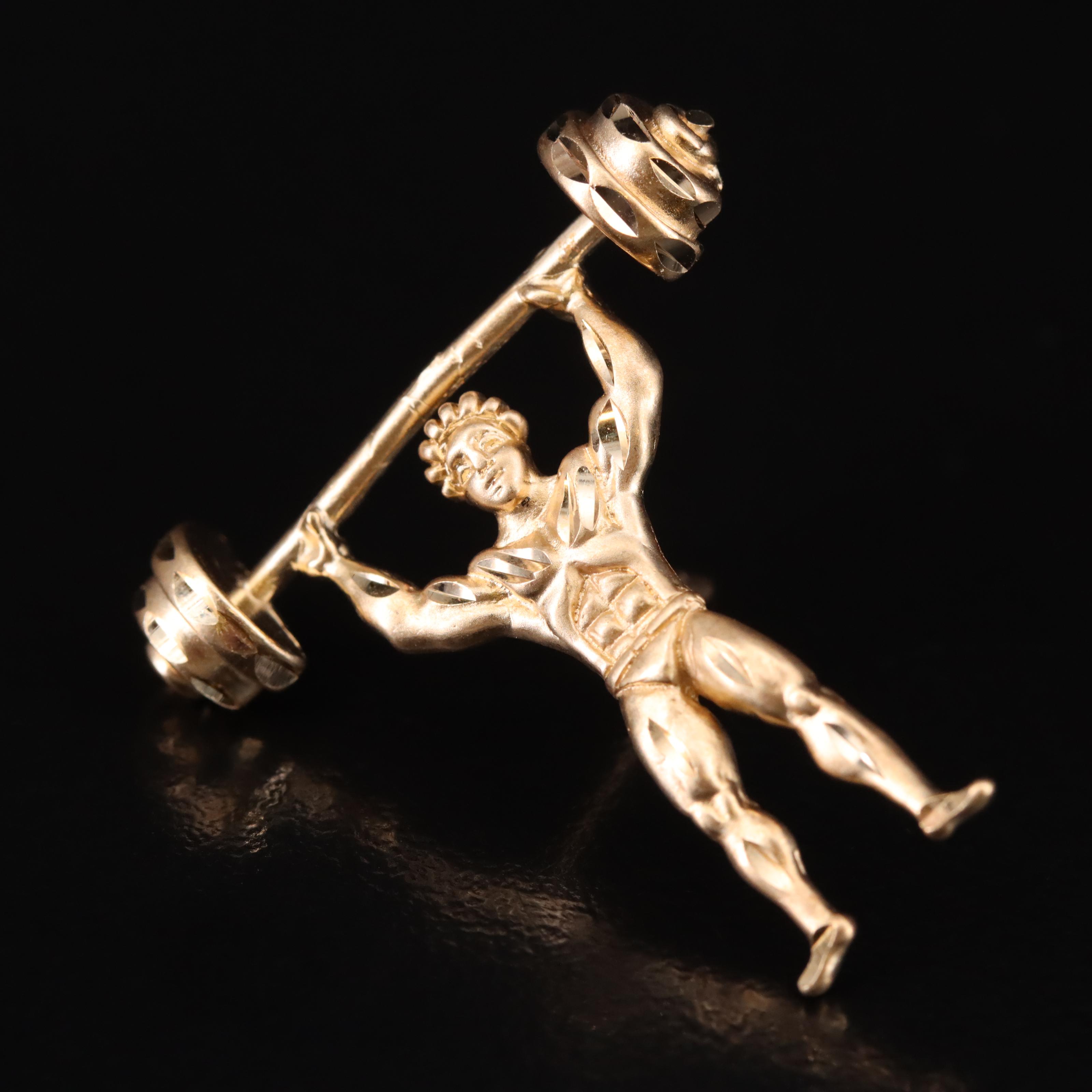 14K Weight Lifter Pin