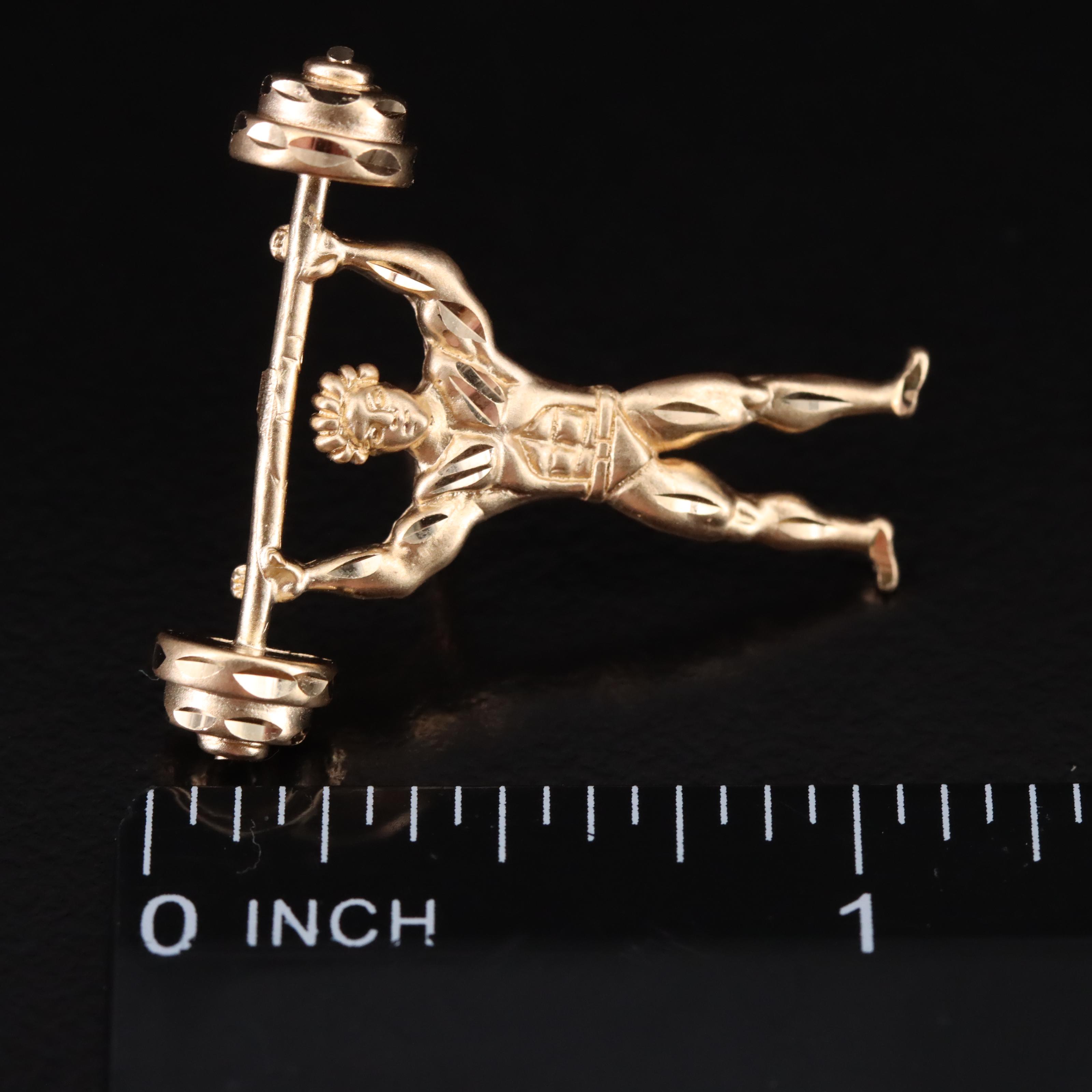 14K Weight Lifter Pin