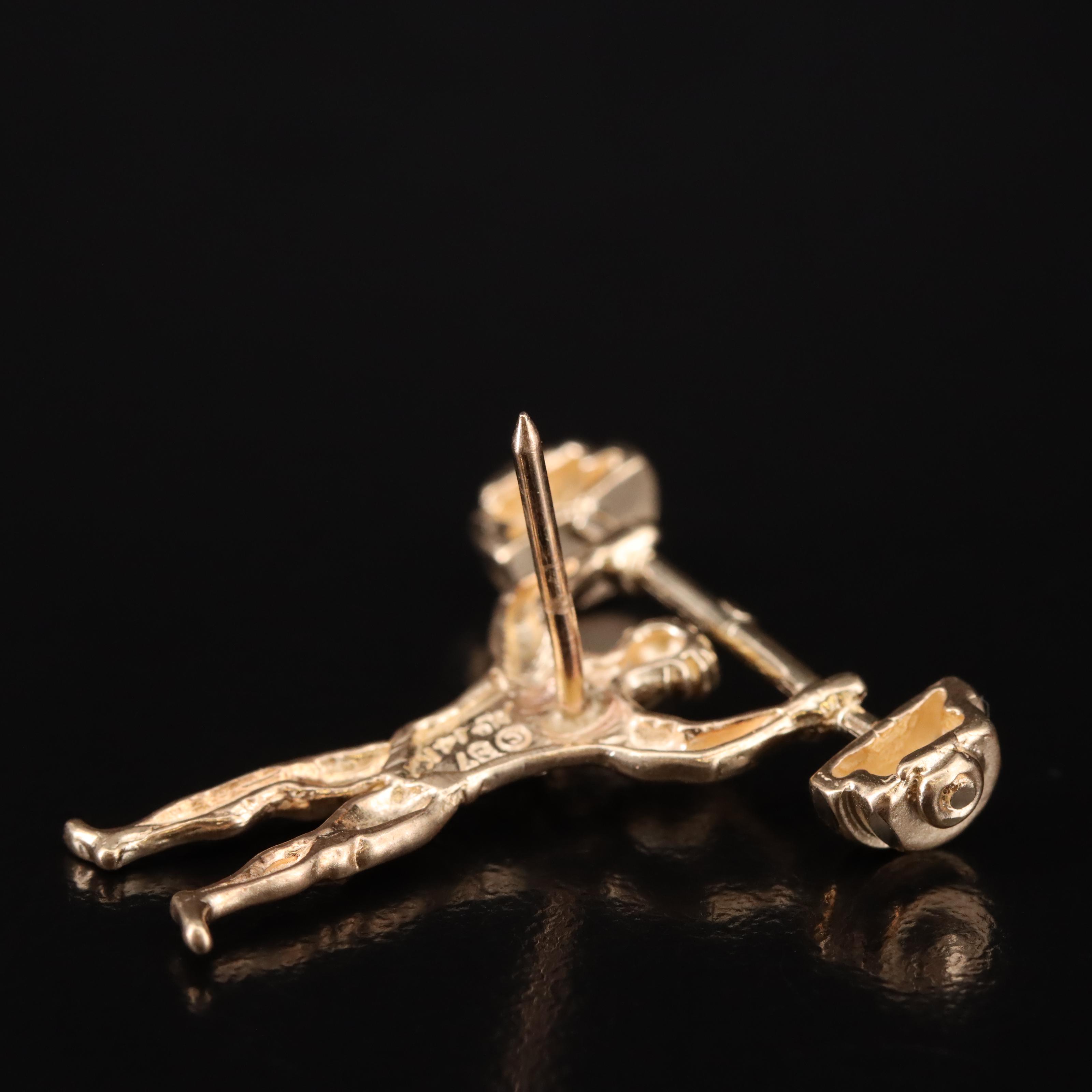 14K Weight Lifter Pin