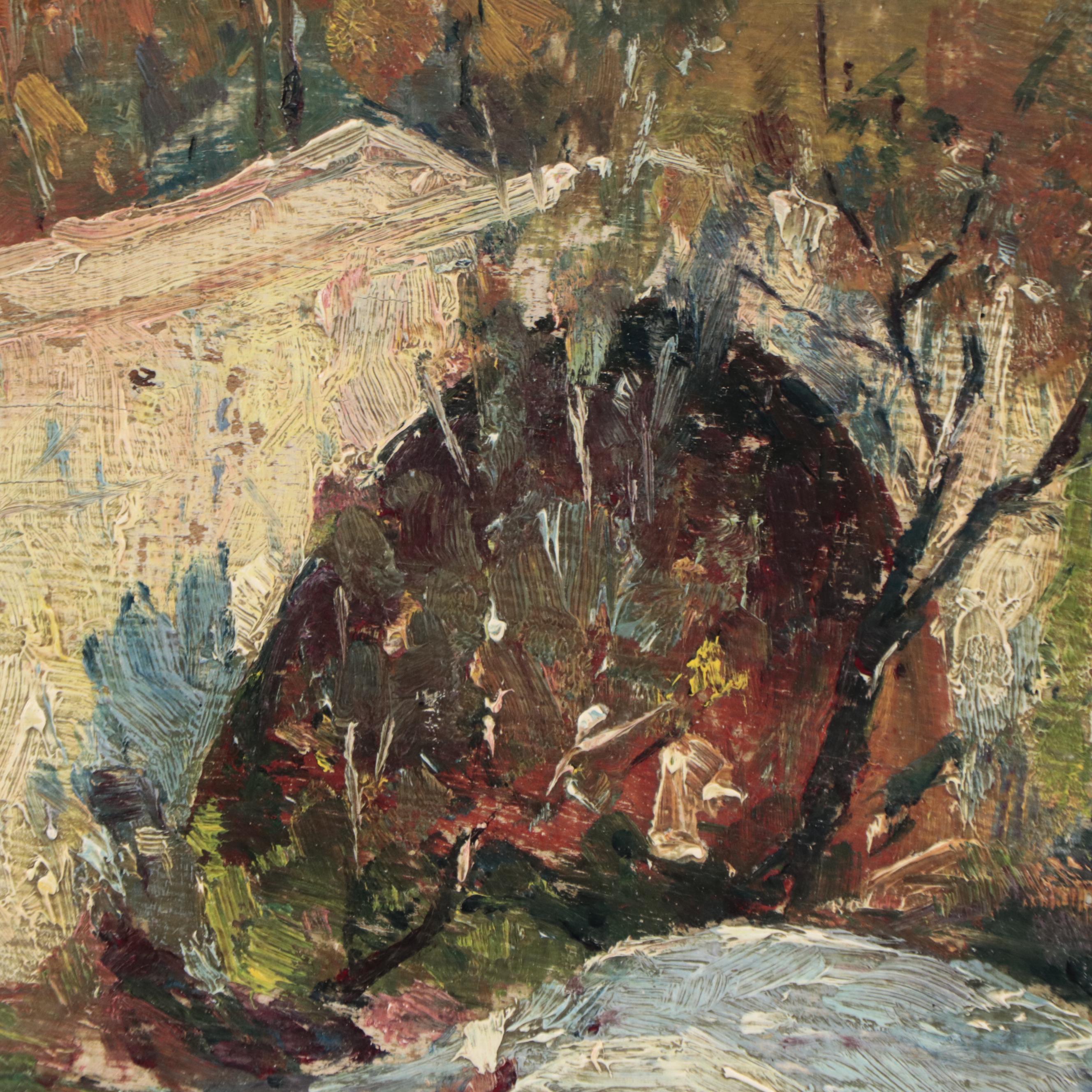 Landscape With Stone Bridge Oil Painting