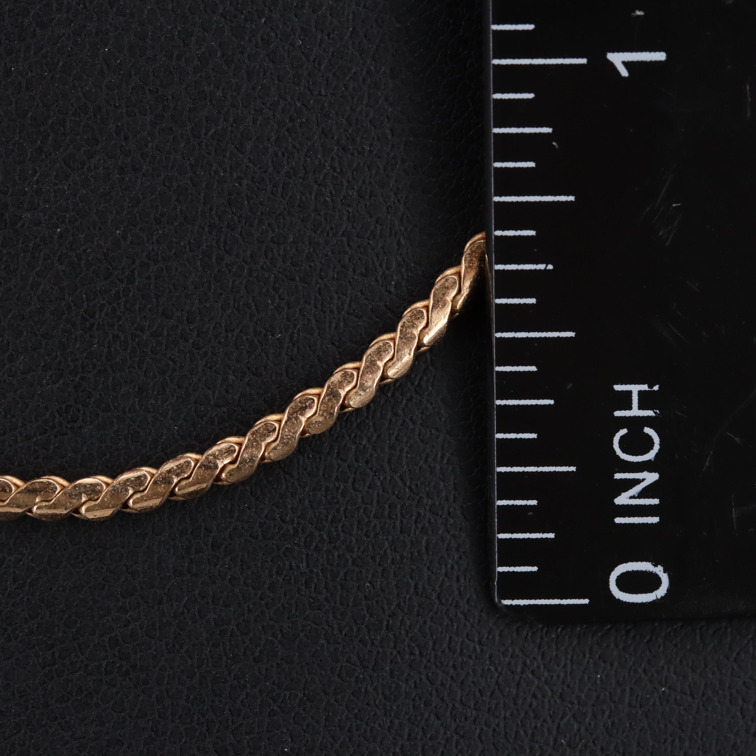 14K Serpentine Chain Necklace