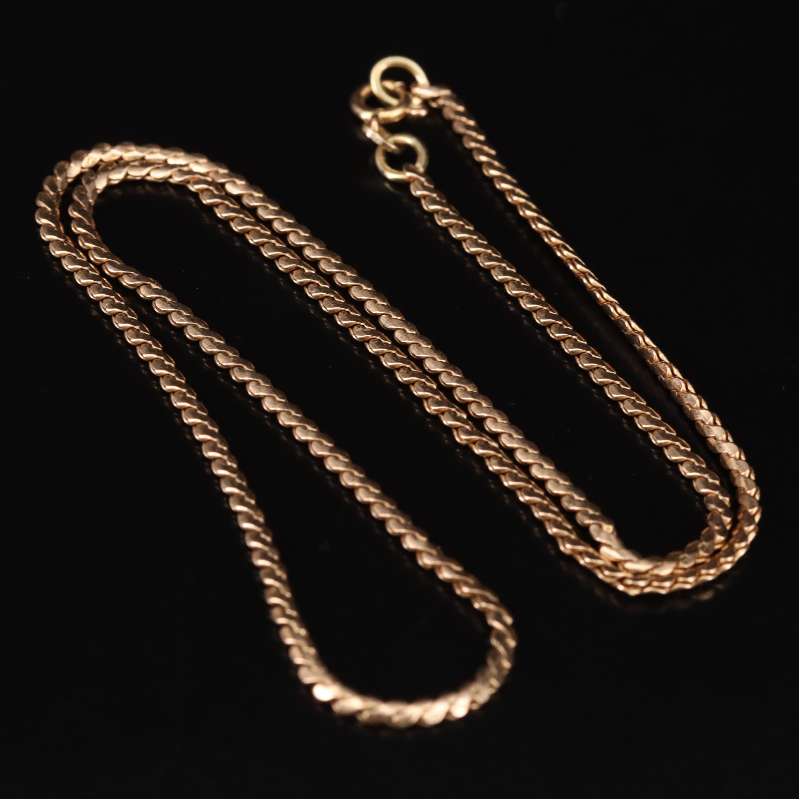14K Serpentine Chain Necklace