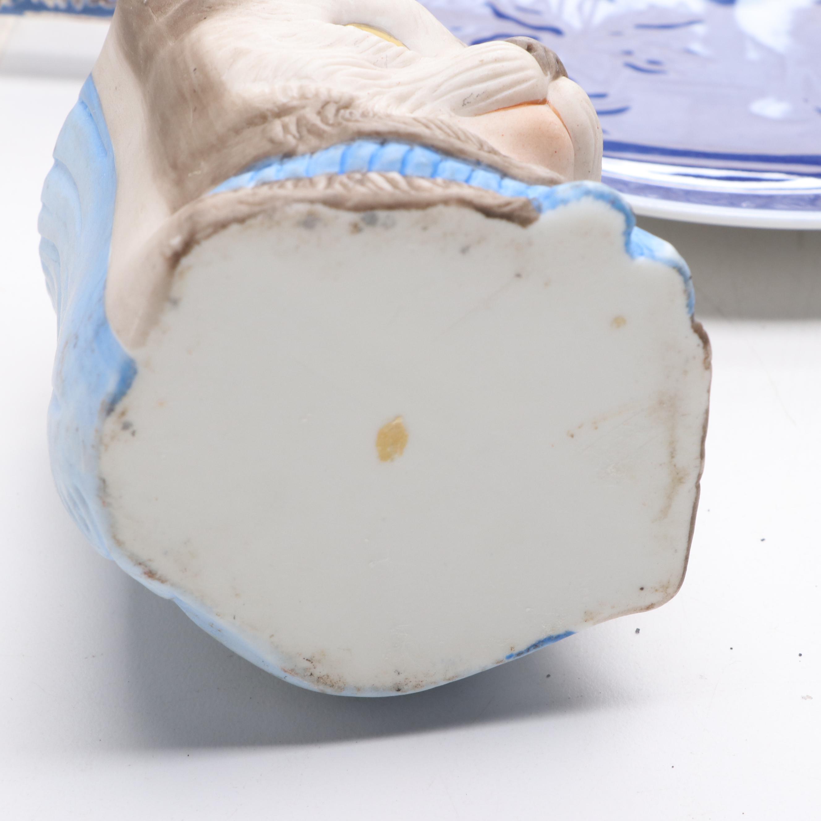 Terry Johnson Art Pottery Terracotta Tile with Other Cat Themed Décor