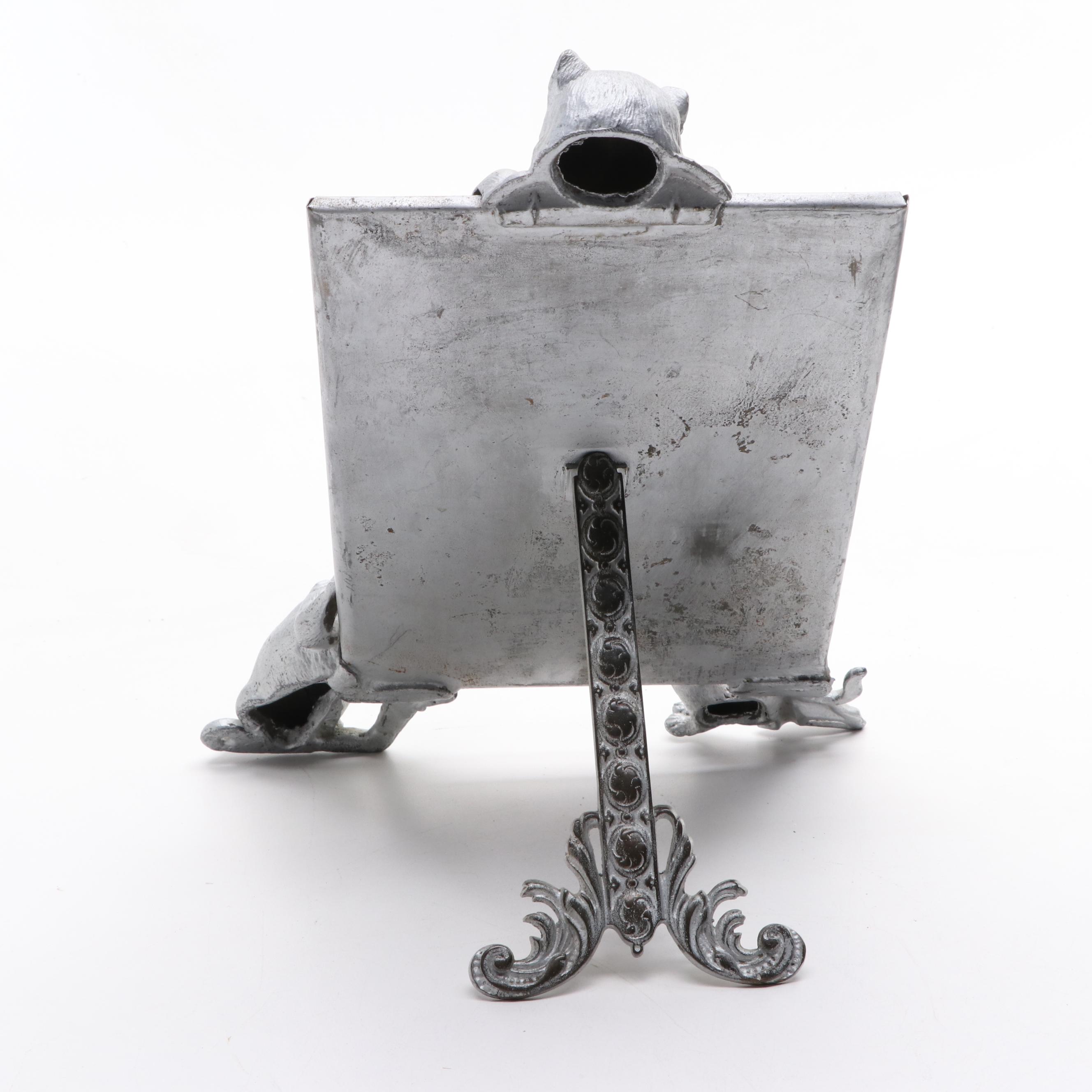 Terry Johnson Art Pottery Terracotta Tile with Other Cat Themed Décor