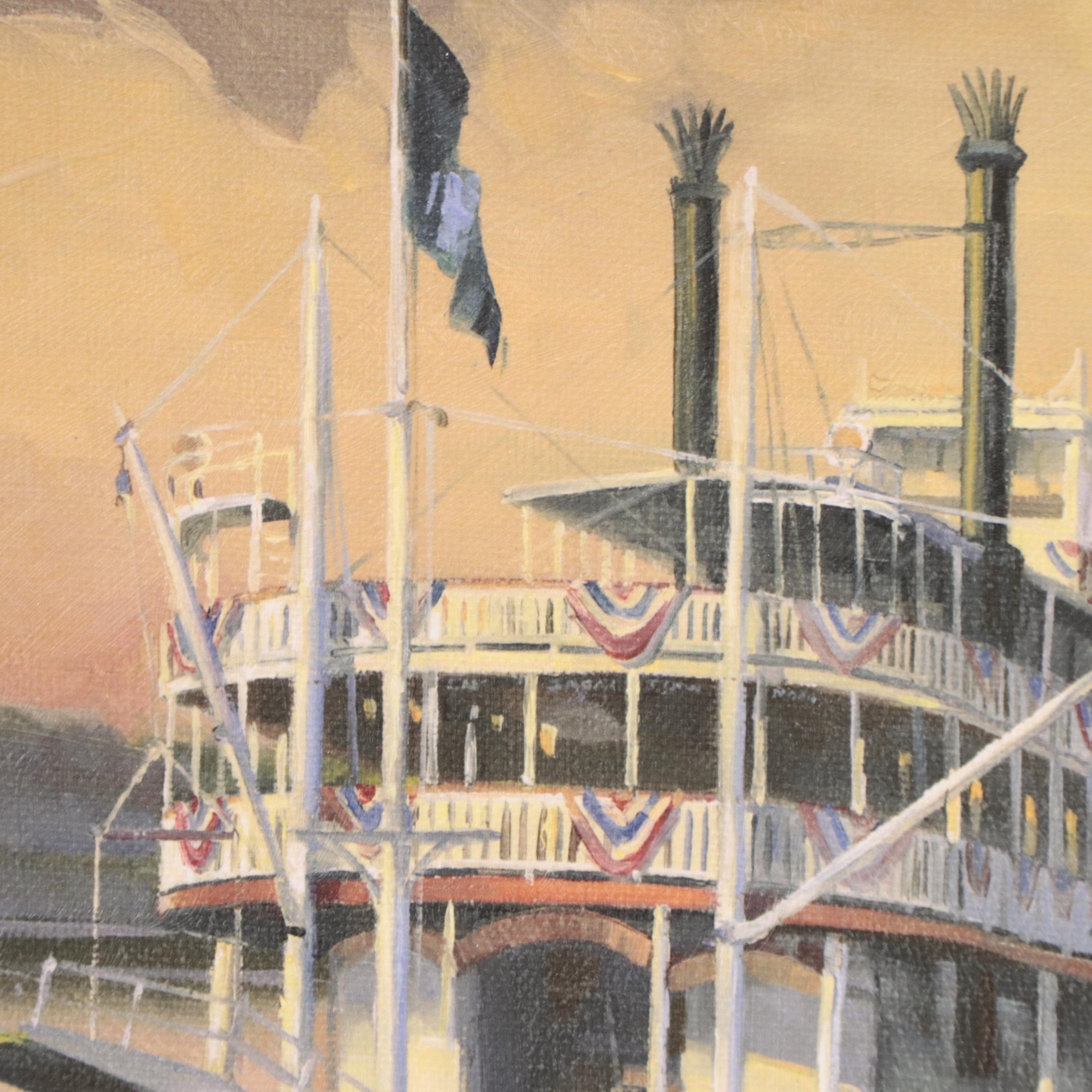 Michael Blaser Giclée of Banked Riverboats