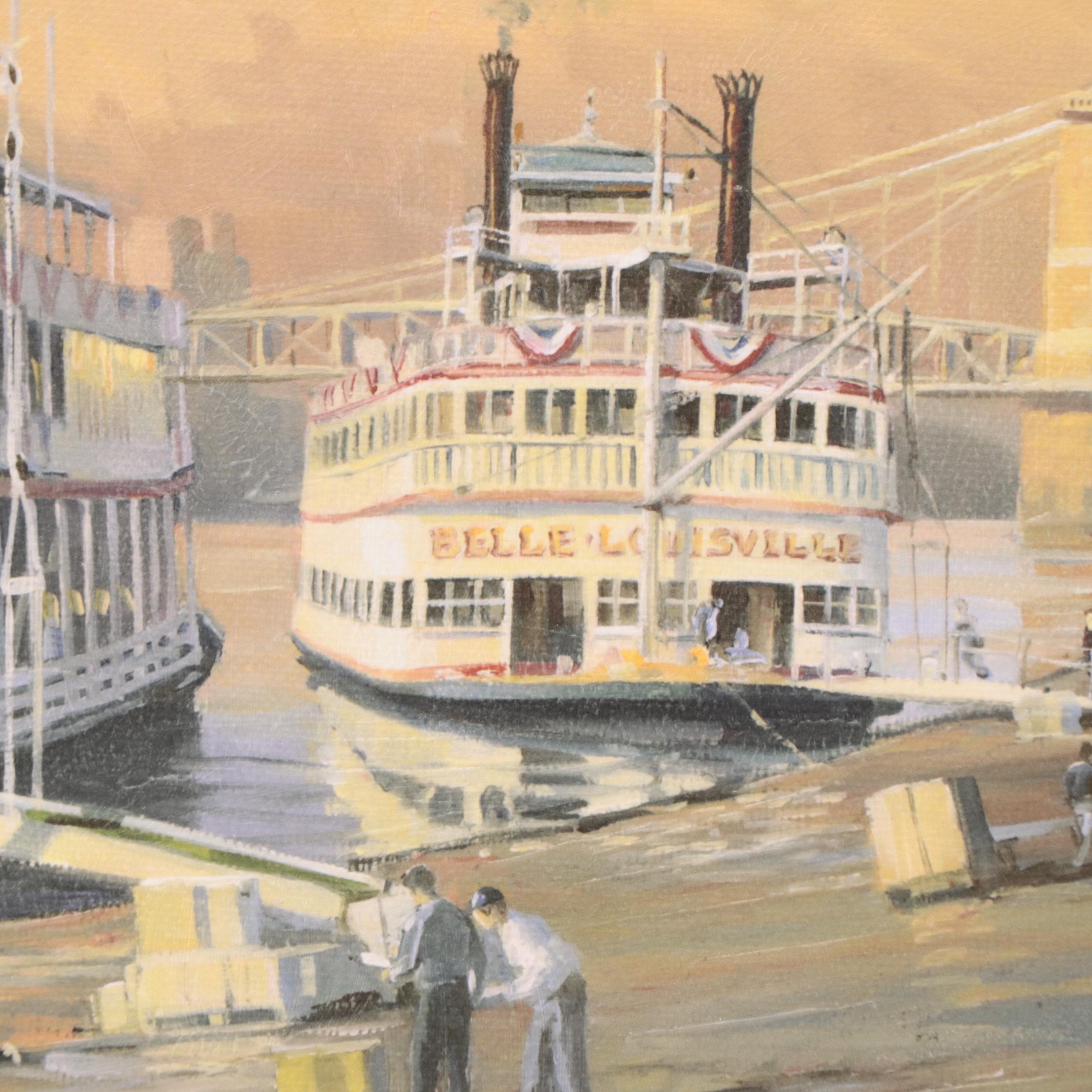 Michael Blaser Giclée of Banked Riverboats