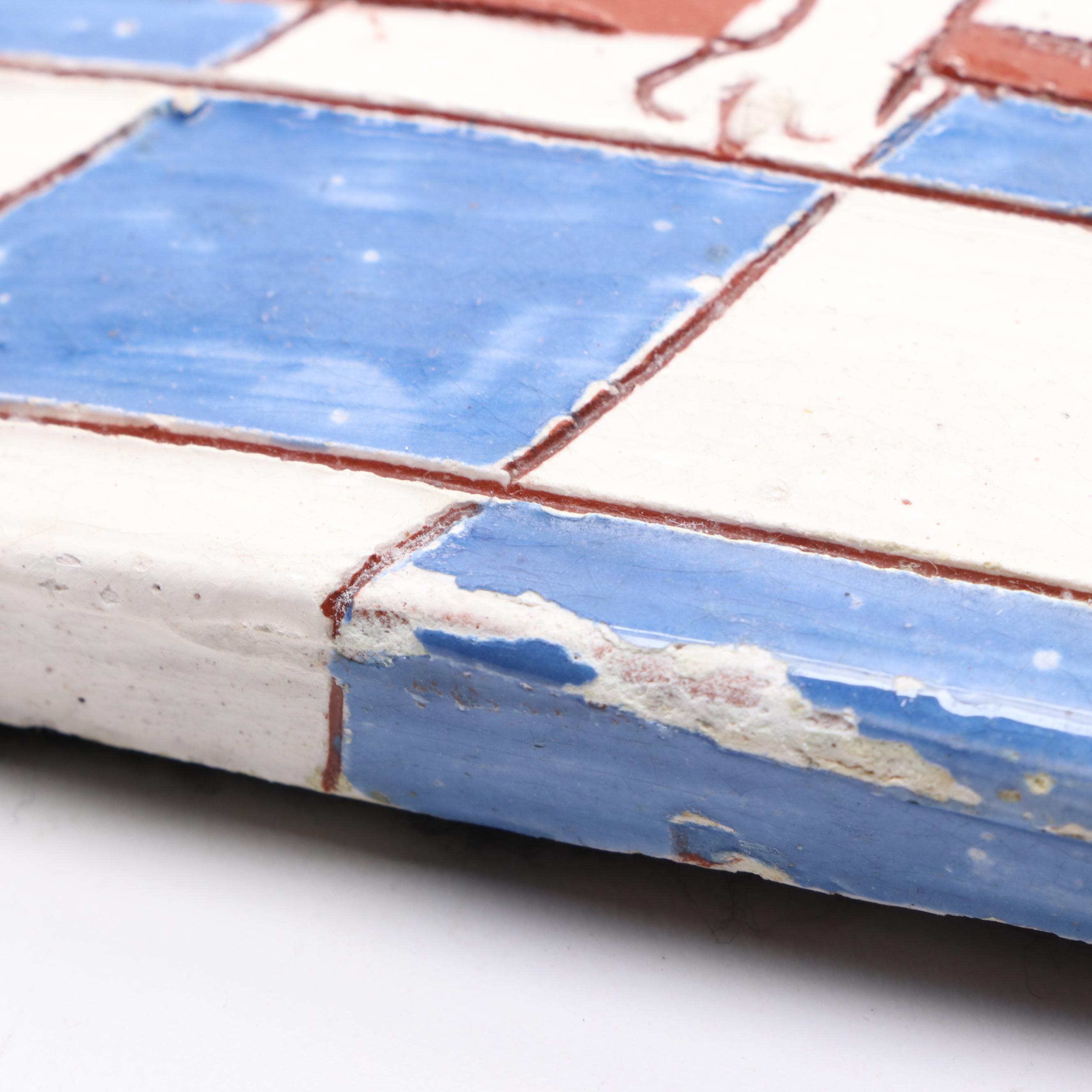 Terry Johnson Art Pottery Terracotta Tile with Other Cat Themed Décor