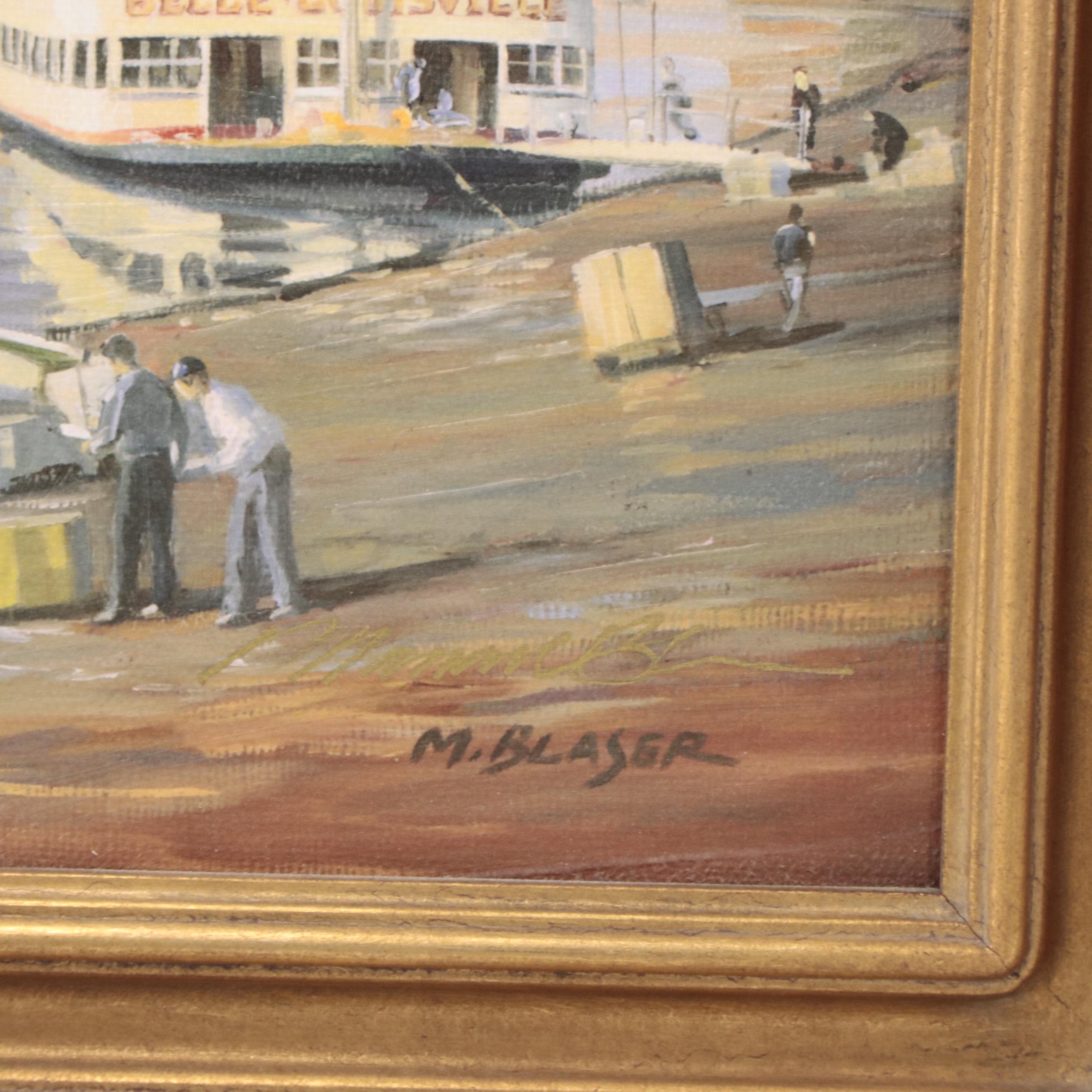 Michael Blaser Giclée of Banked Riverboats