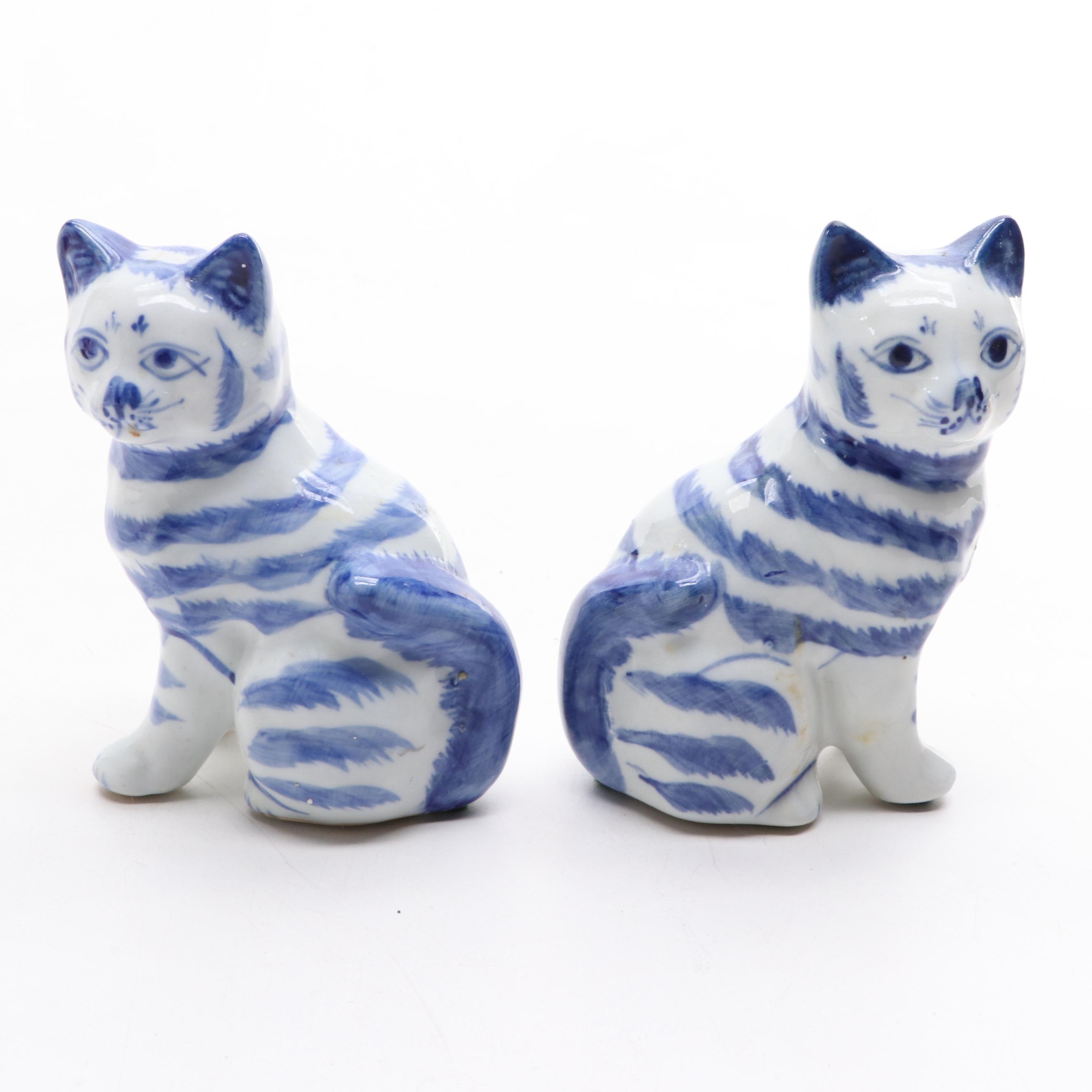 Terry Johnson Art Pottery Terracotta Tile with Other Cat Themed Décor