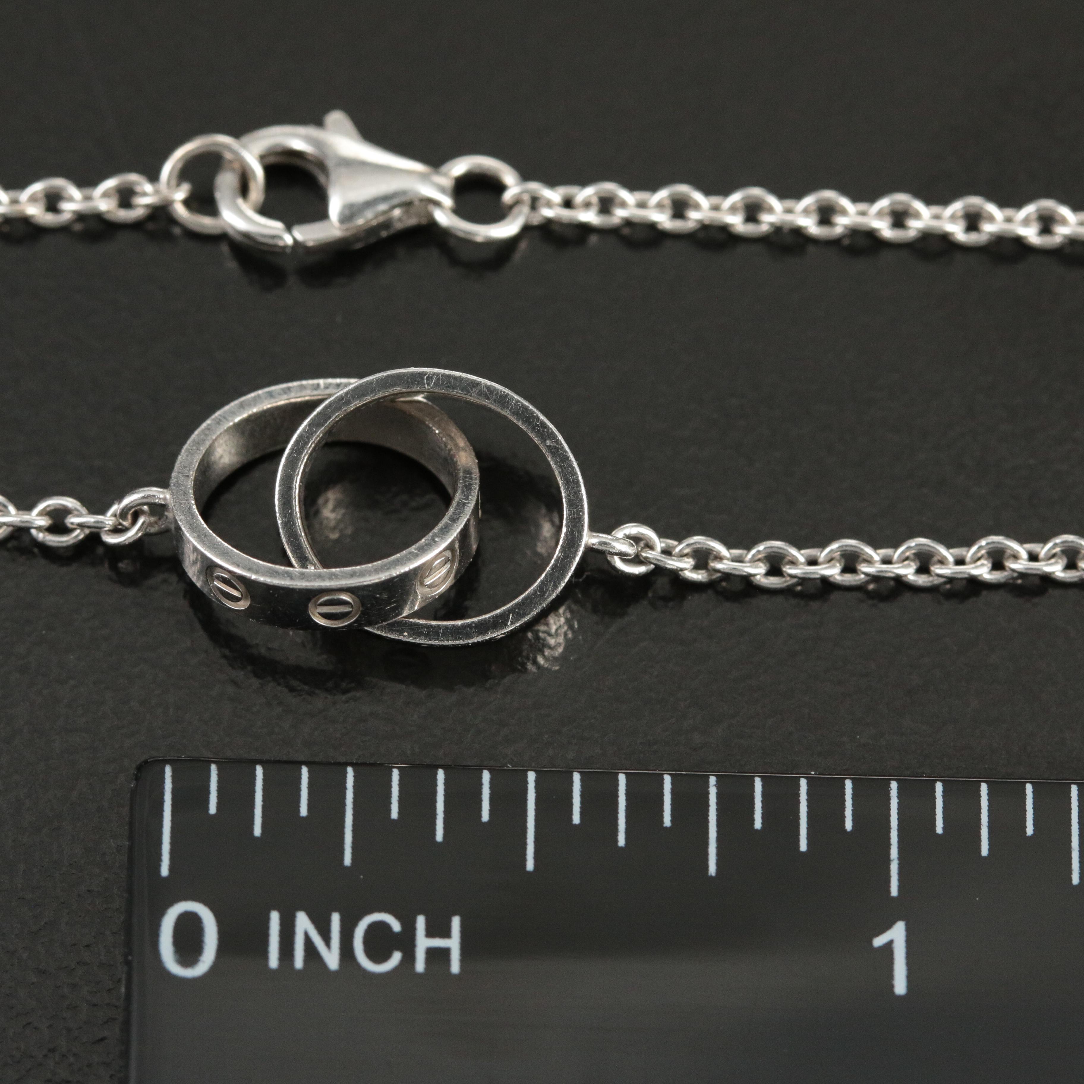 Cartier "LOVE" 18K Interlocking Rings Necklace