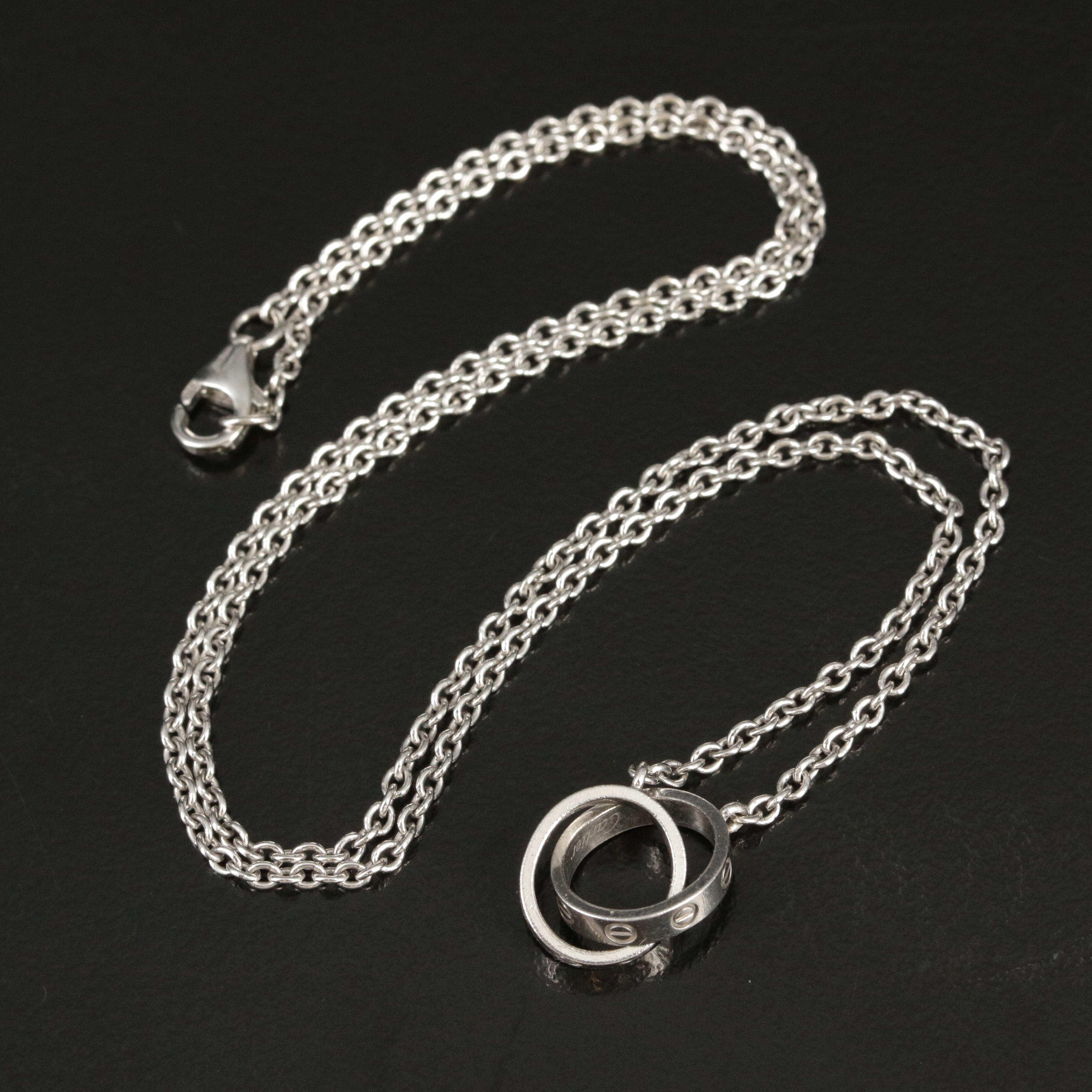 Cartier "LOVE" 18K Interlocking Rings Necklace
