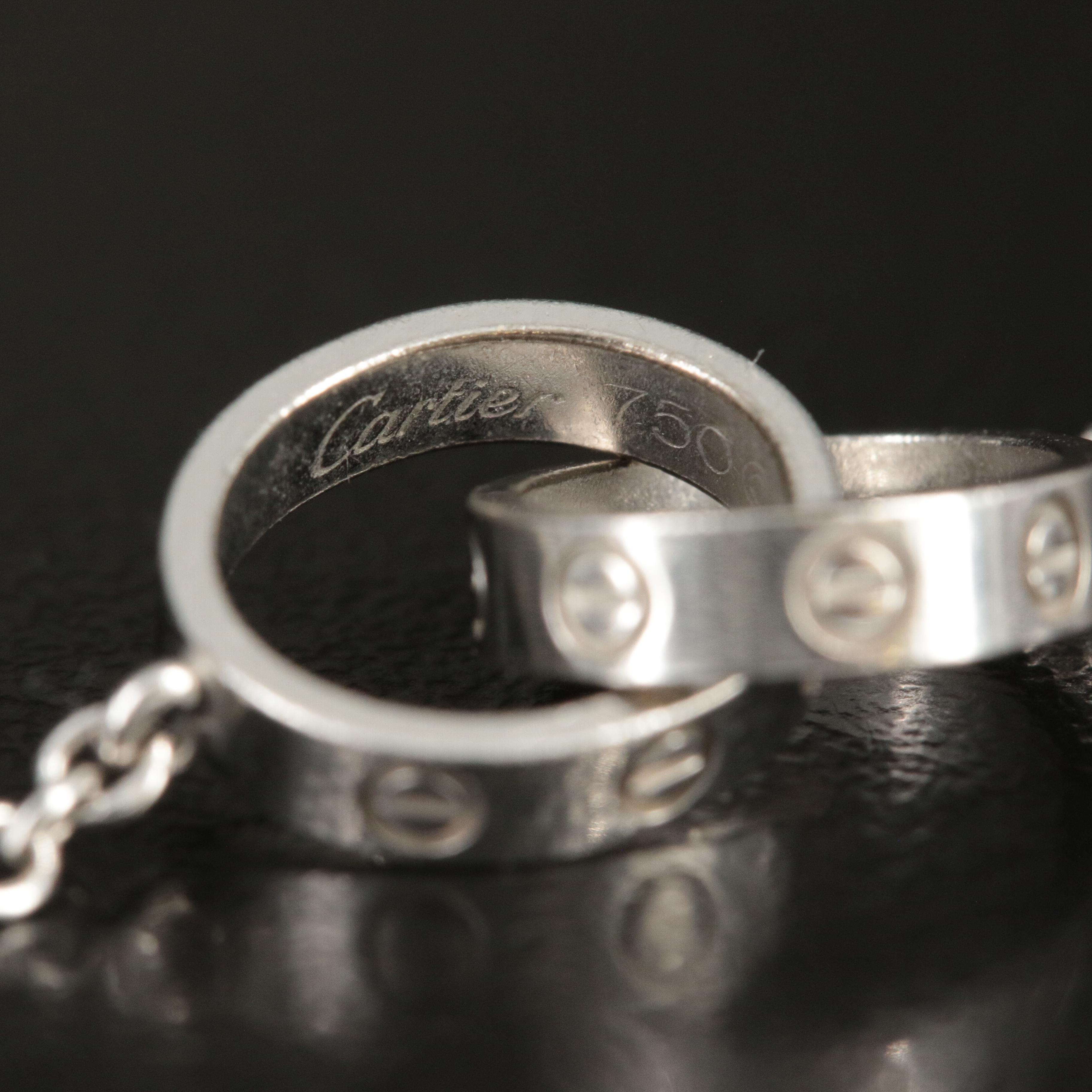 Cartier "LOVE" 18K Interlocking Rings Necklace