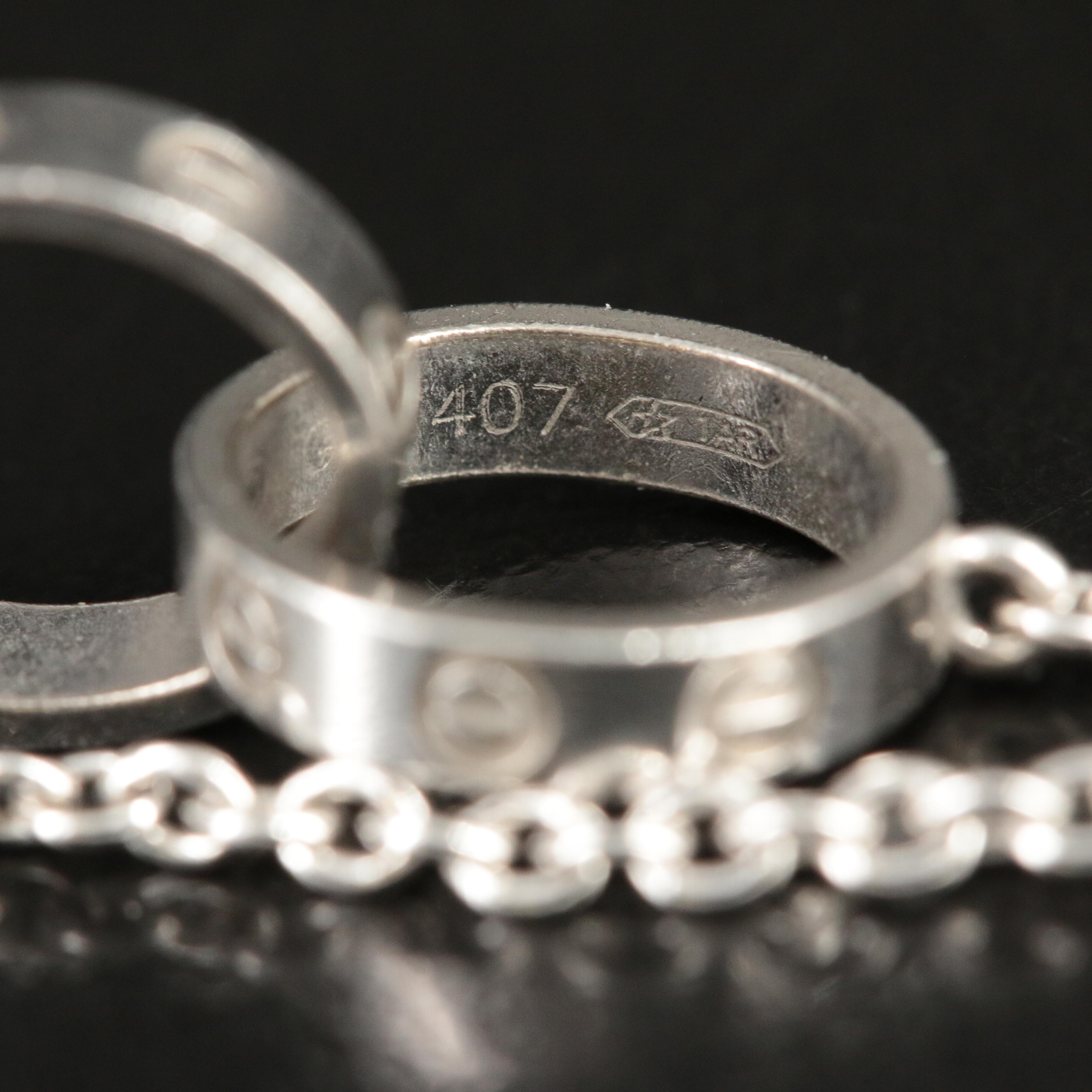 Cartier "LOVE" 18K Interlocking Rings Necklace