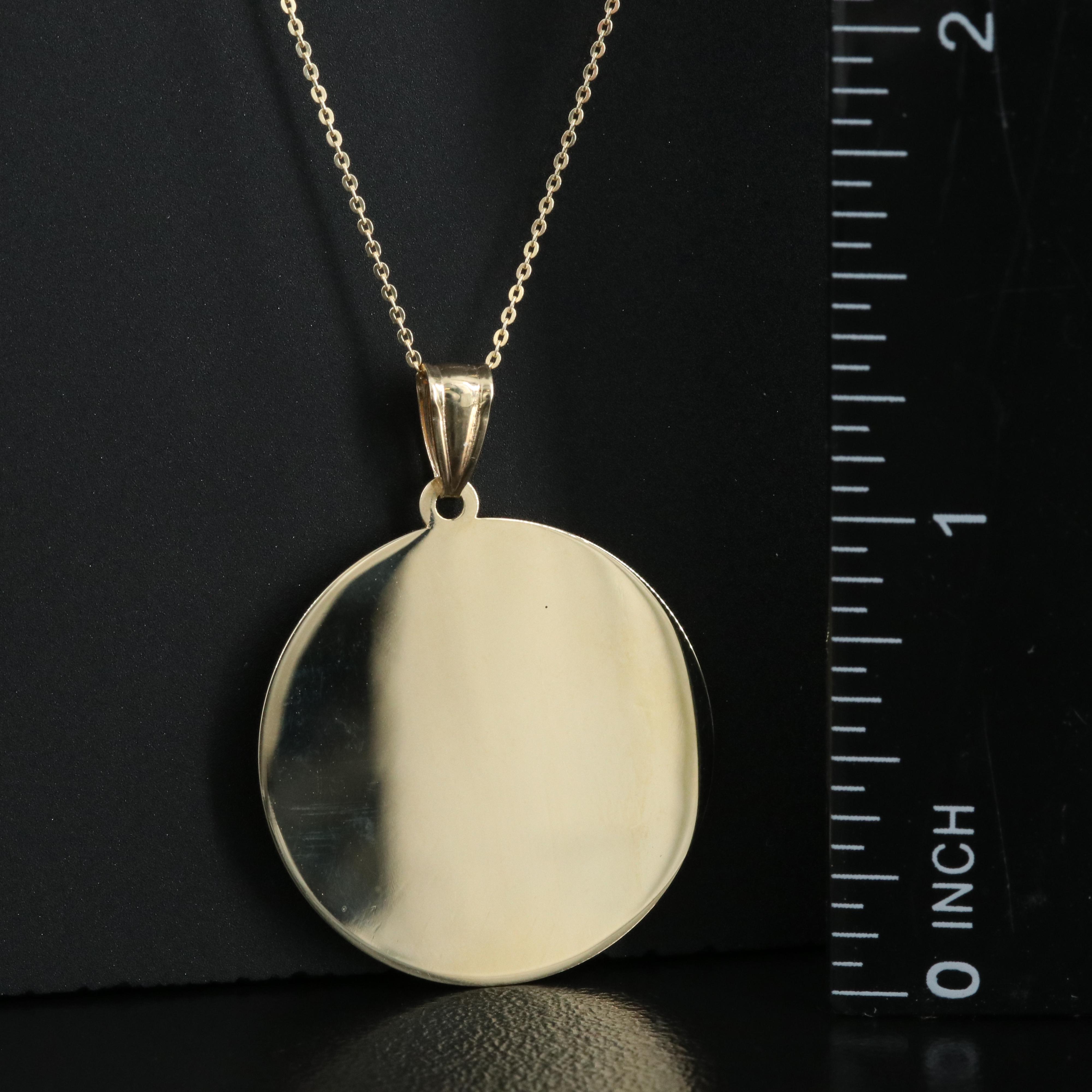 10K Disc Pendant Necklace