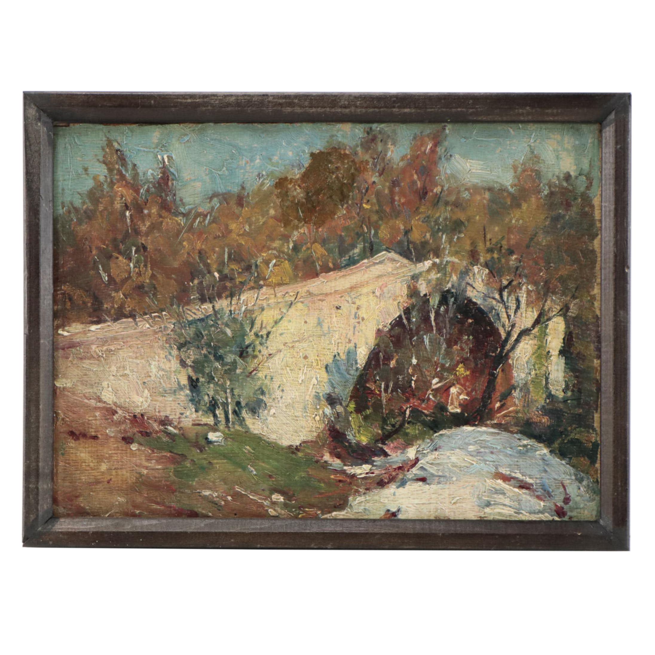 Landscape With Stone Bridge Oil Painting