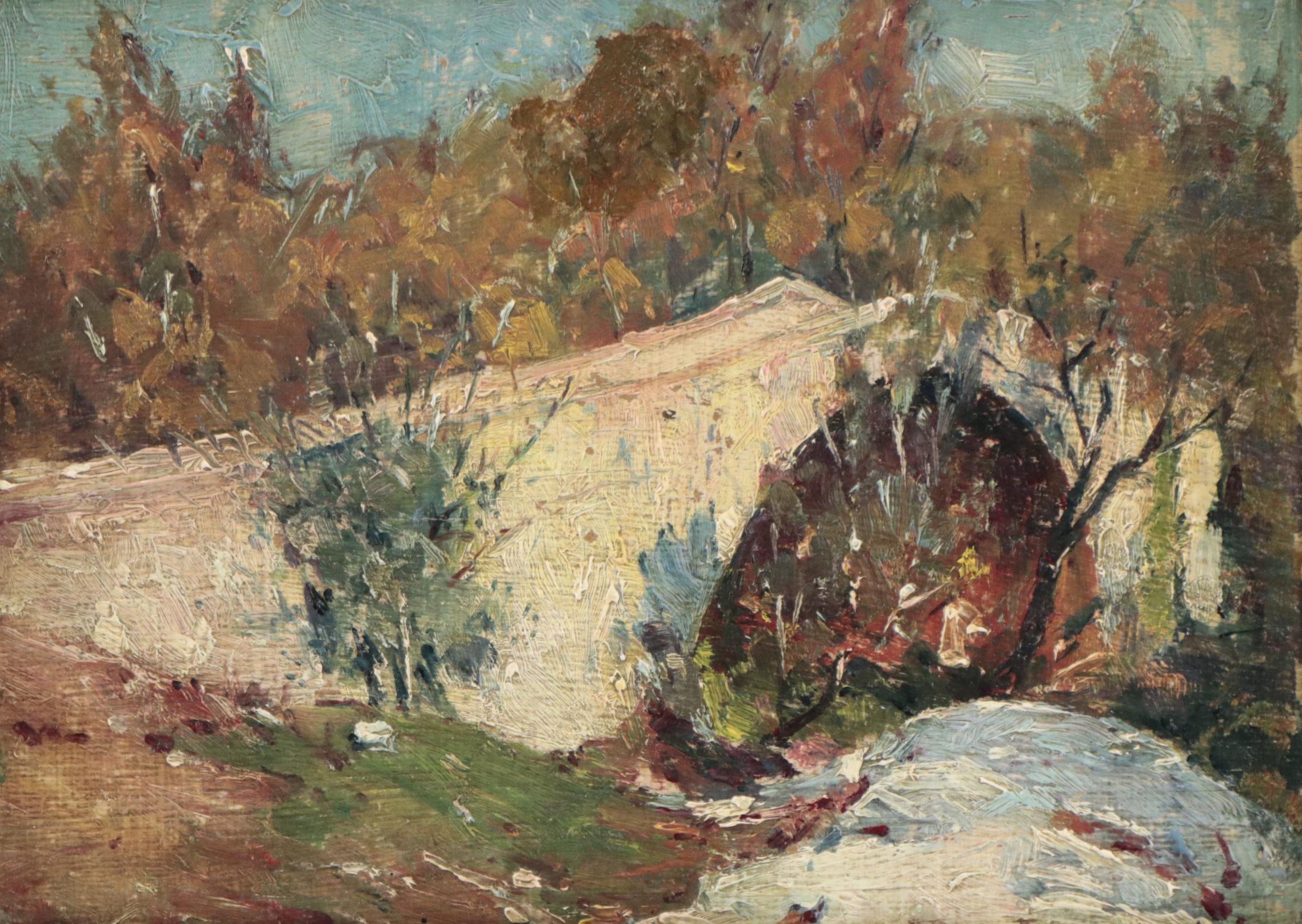 Landscape With Stone Bridge Oil Painting