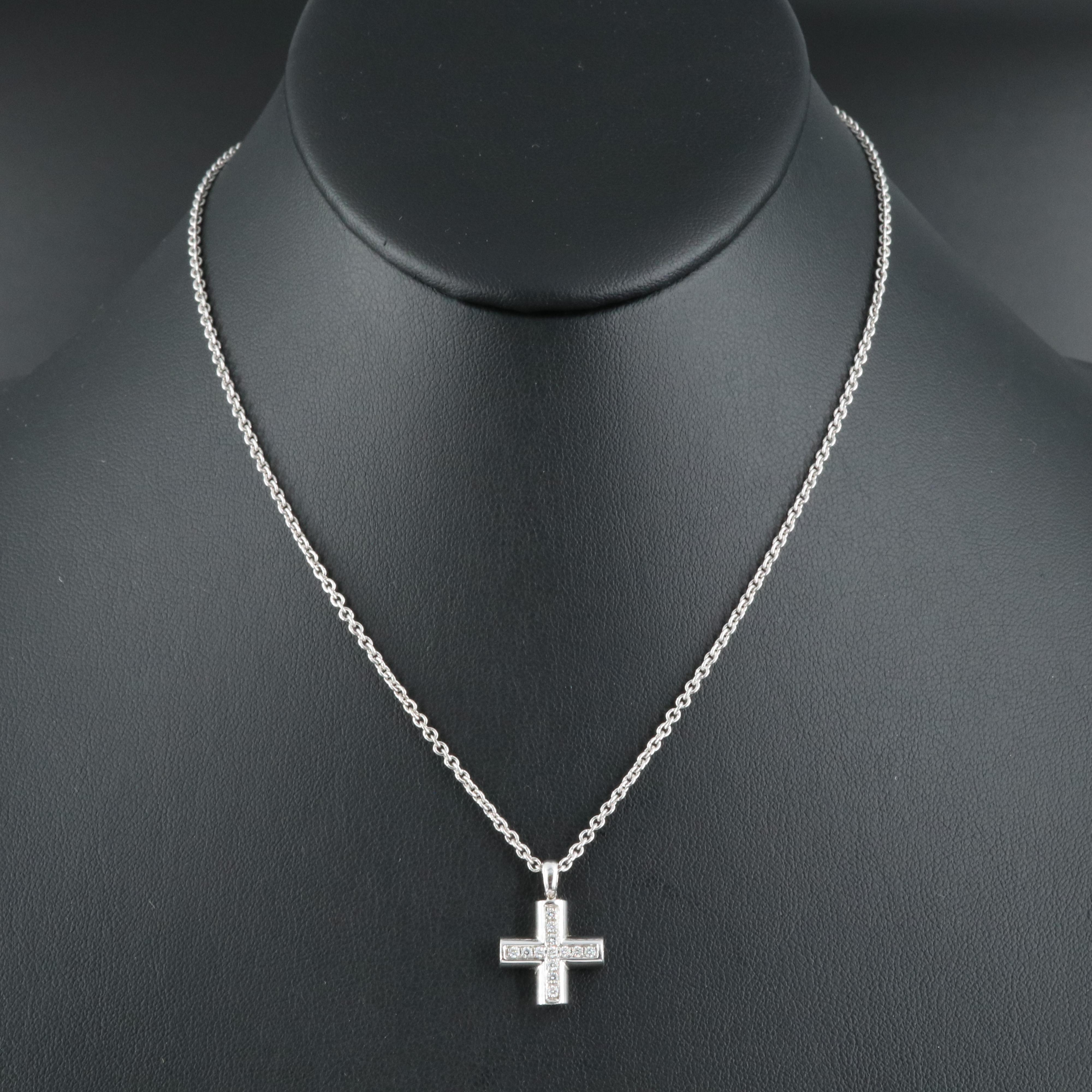 Bulgari BVLGARI 18K 0.20 CTW Diamond Greek Cross Necklace