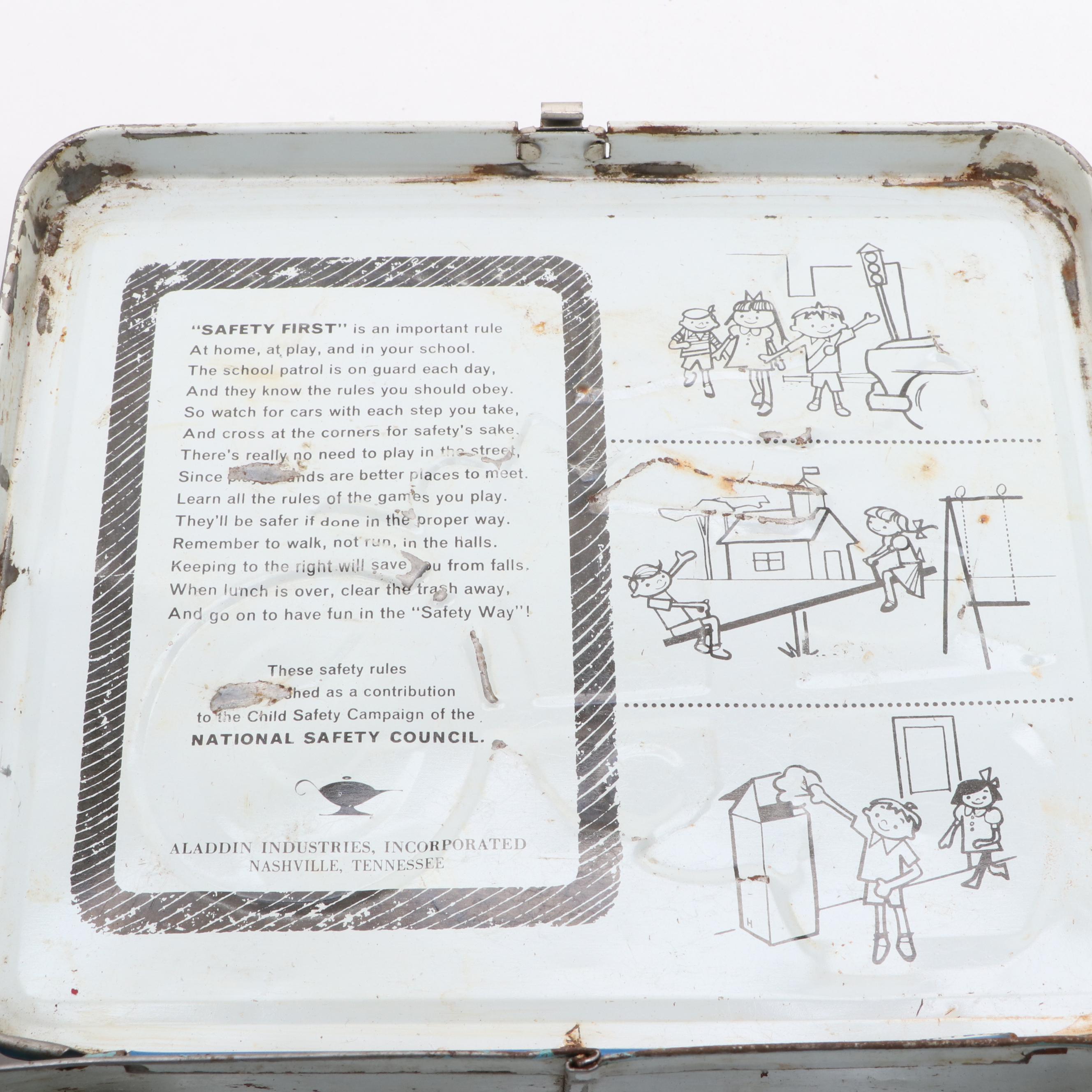 Aladdin Industries "The Cyclist Moped" and "Evel Knievel" Lunchboxes