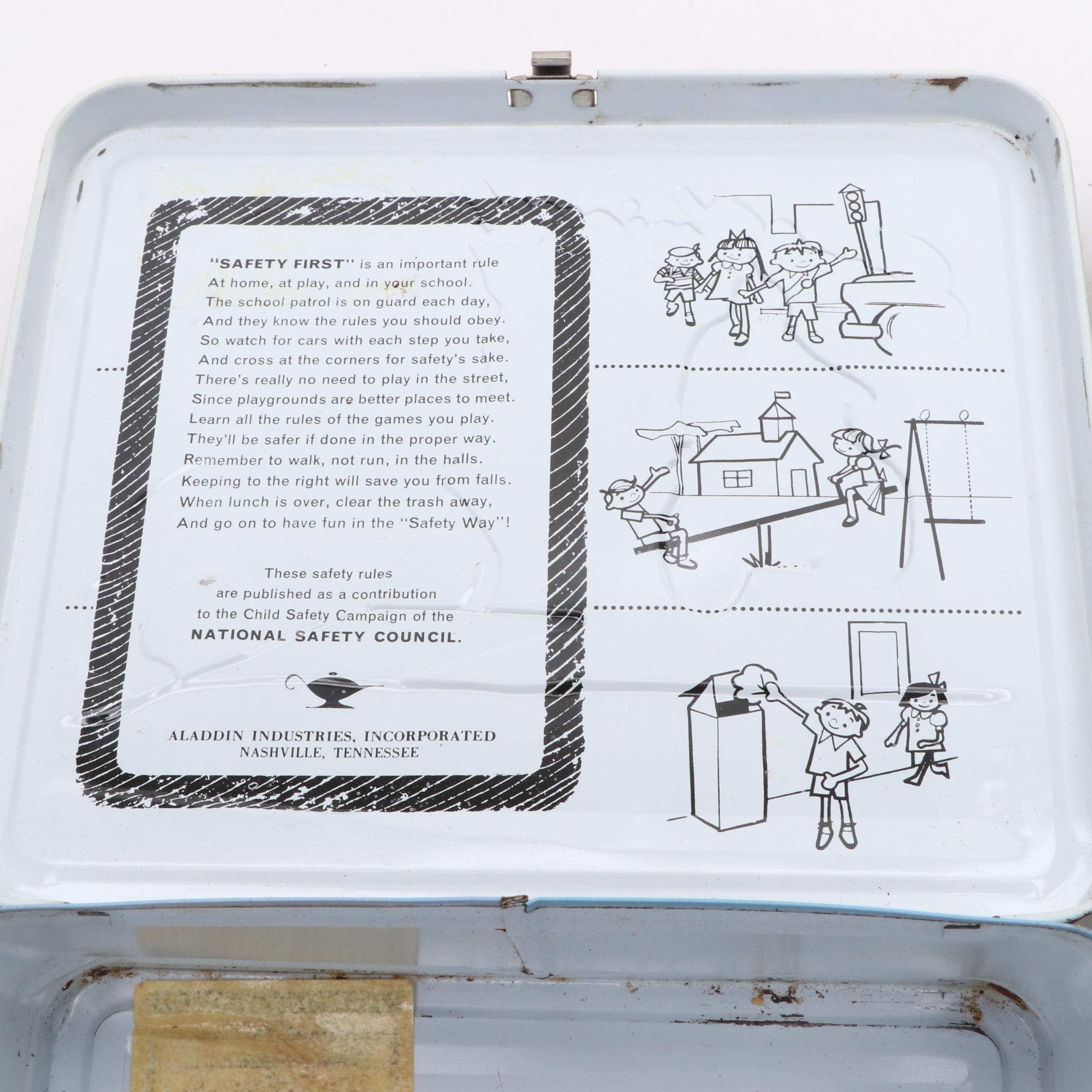 Aladdin Industries "The Cyclist Moped" and "Evel Knievel" Lunchboxes