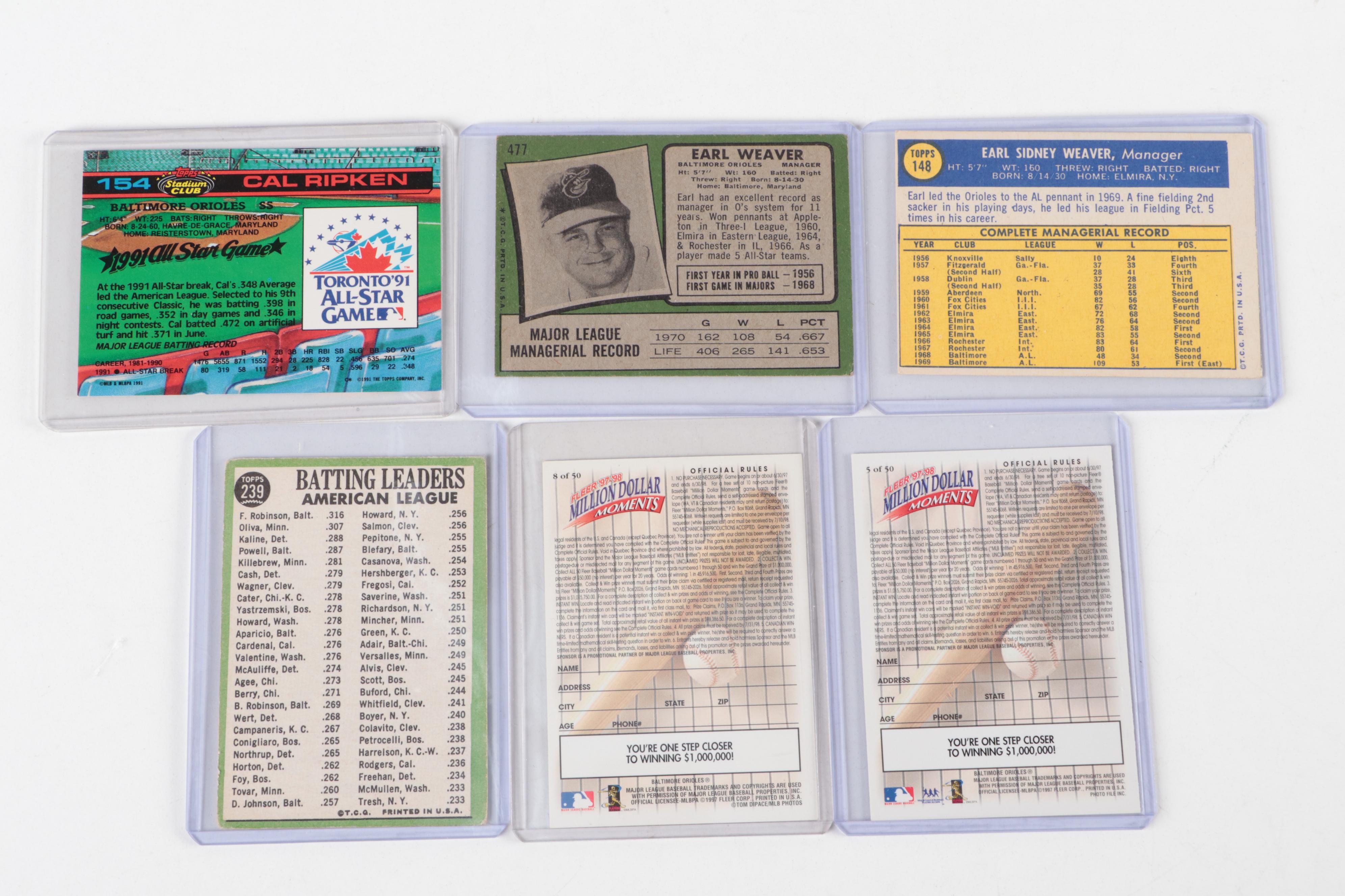 Earl Weaver Manager, Baltimore Orioles Collection, Autographs, Cards And More