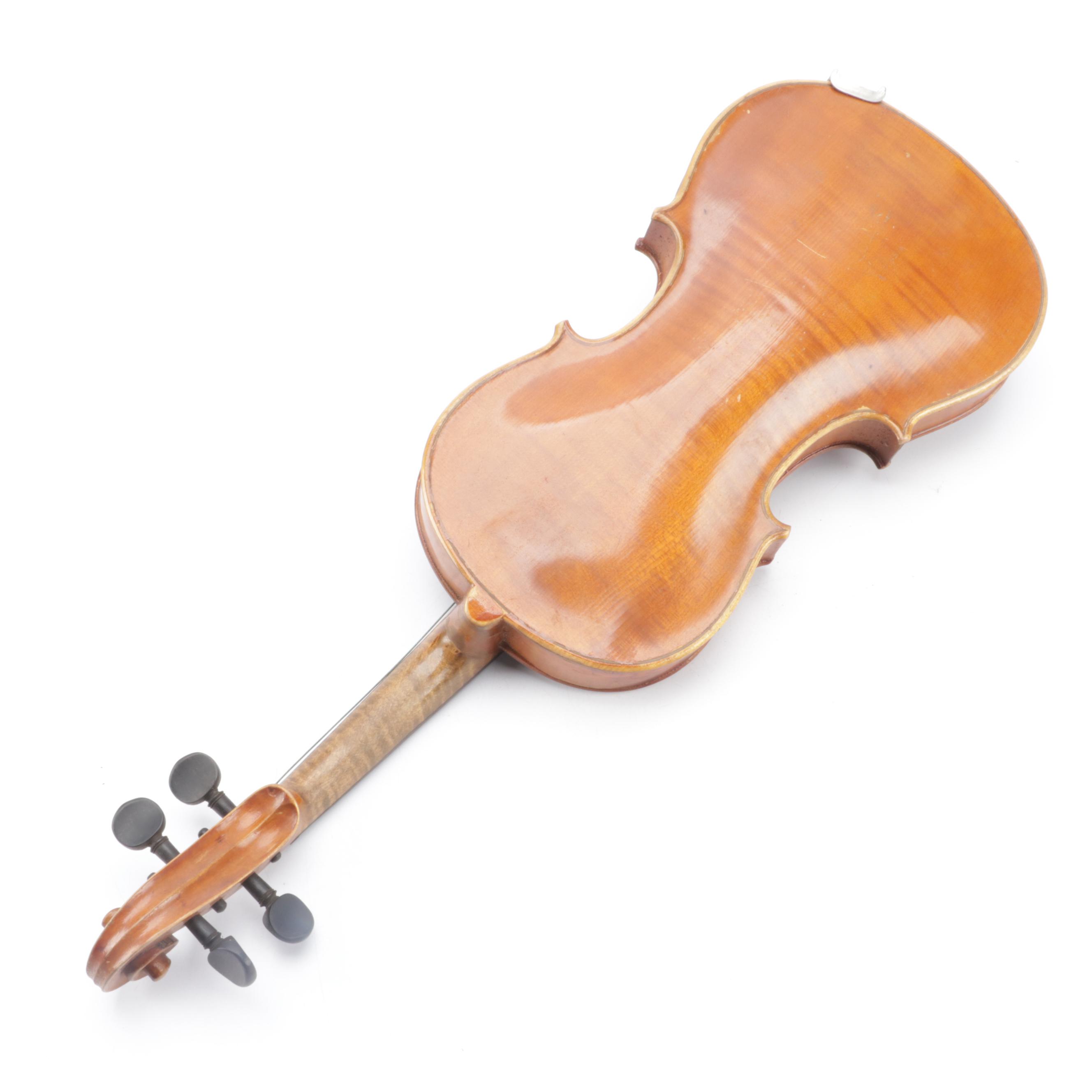 4/4 Violin with Mother-Of-Pearl Inlay Wood Bow and More