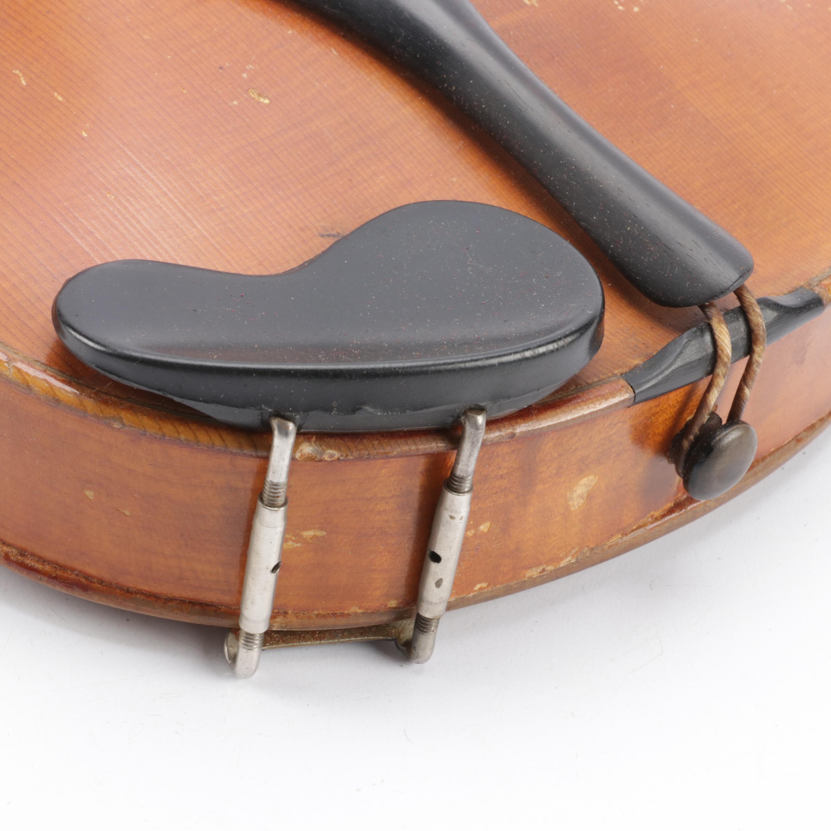 4/4 Violin with Mother-Of-Pearl Inlay Wood Bow and More