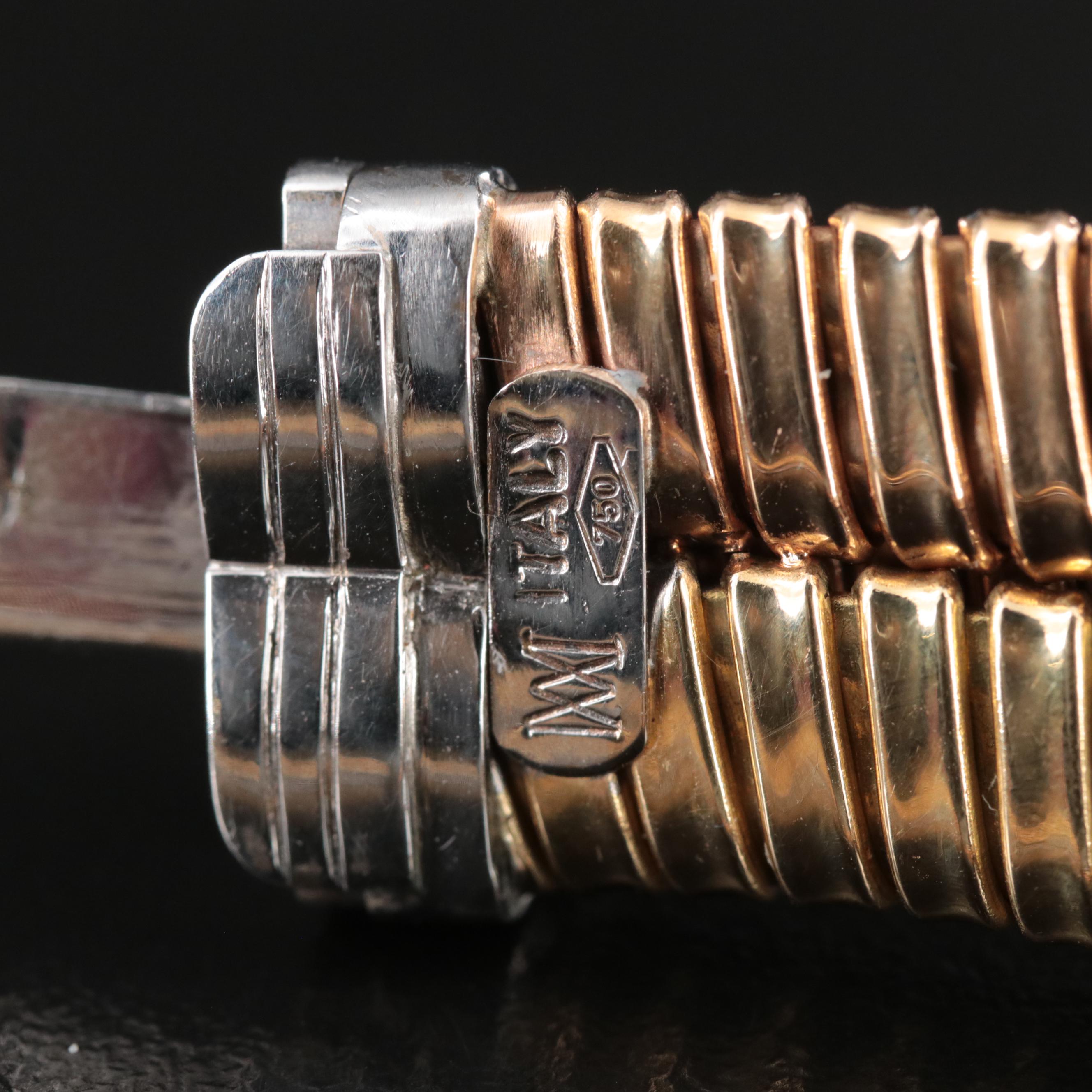 Italian 18K Tri-Color Tubogas Chain Necklace