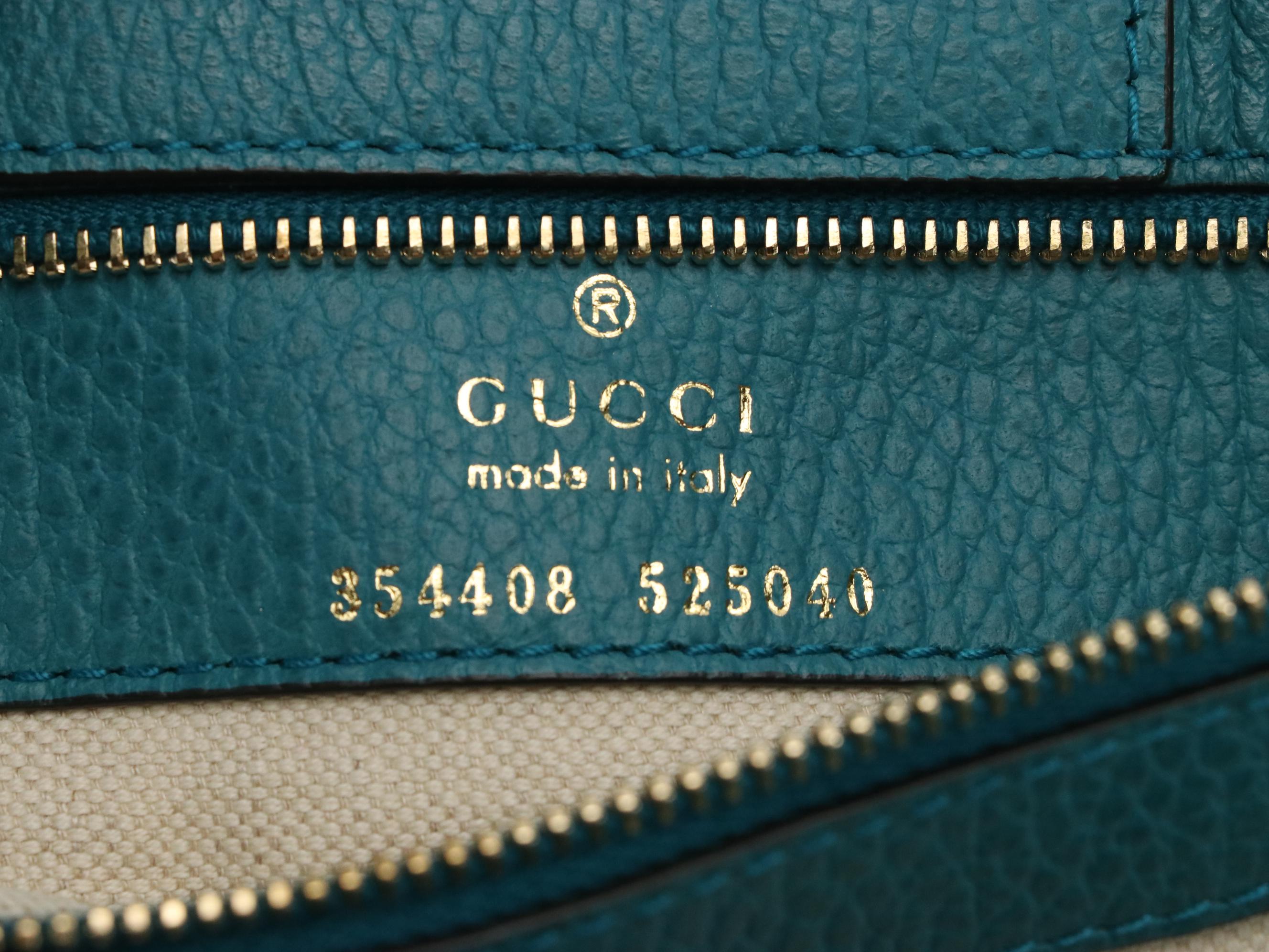 Gucci Swing Tote Bag in Blue Bicolor Leather