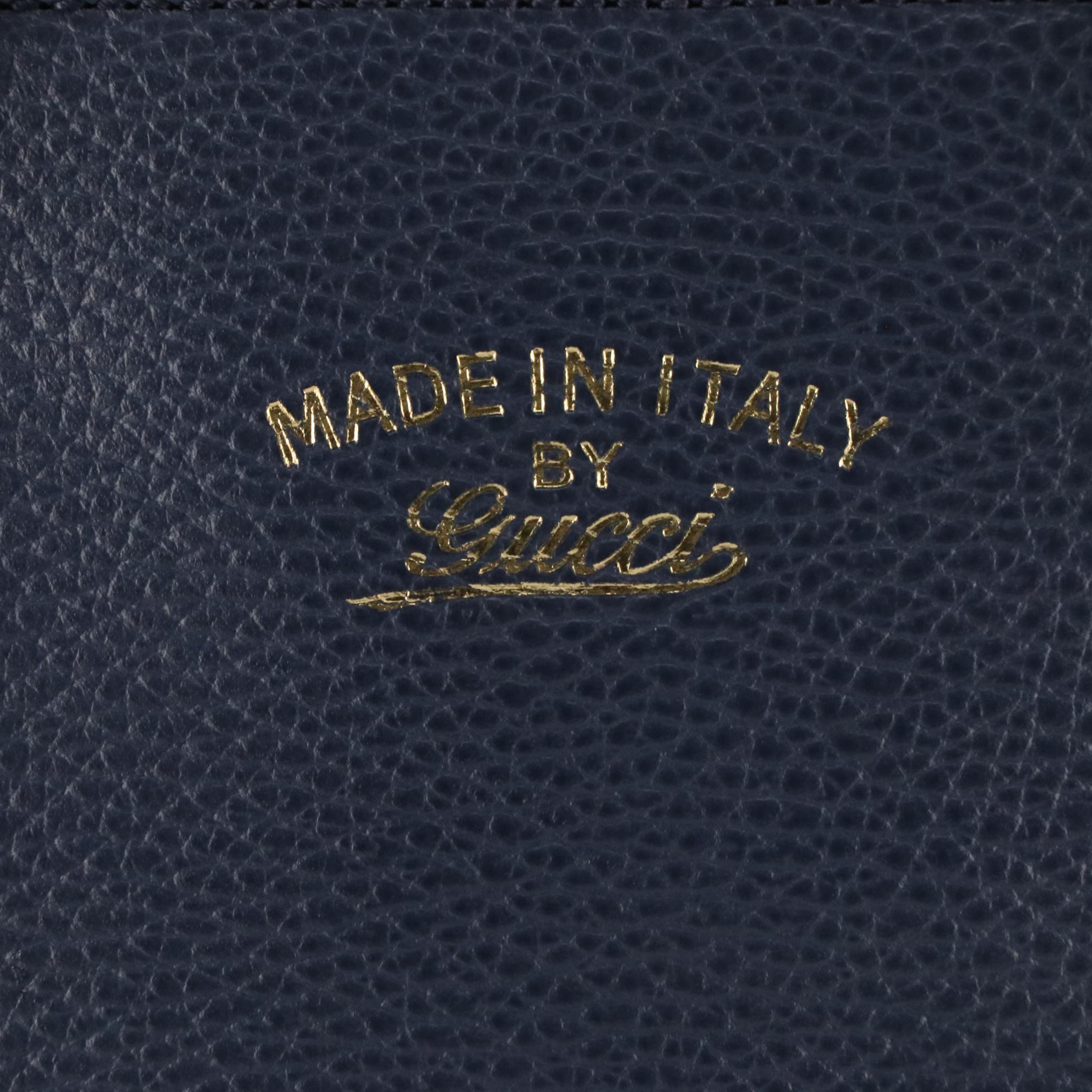 Gucci Swing Tote Bag in Blue Bicolor Leather