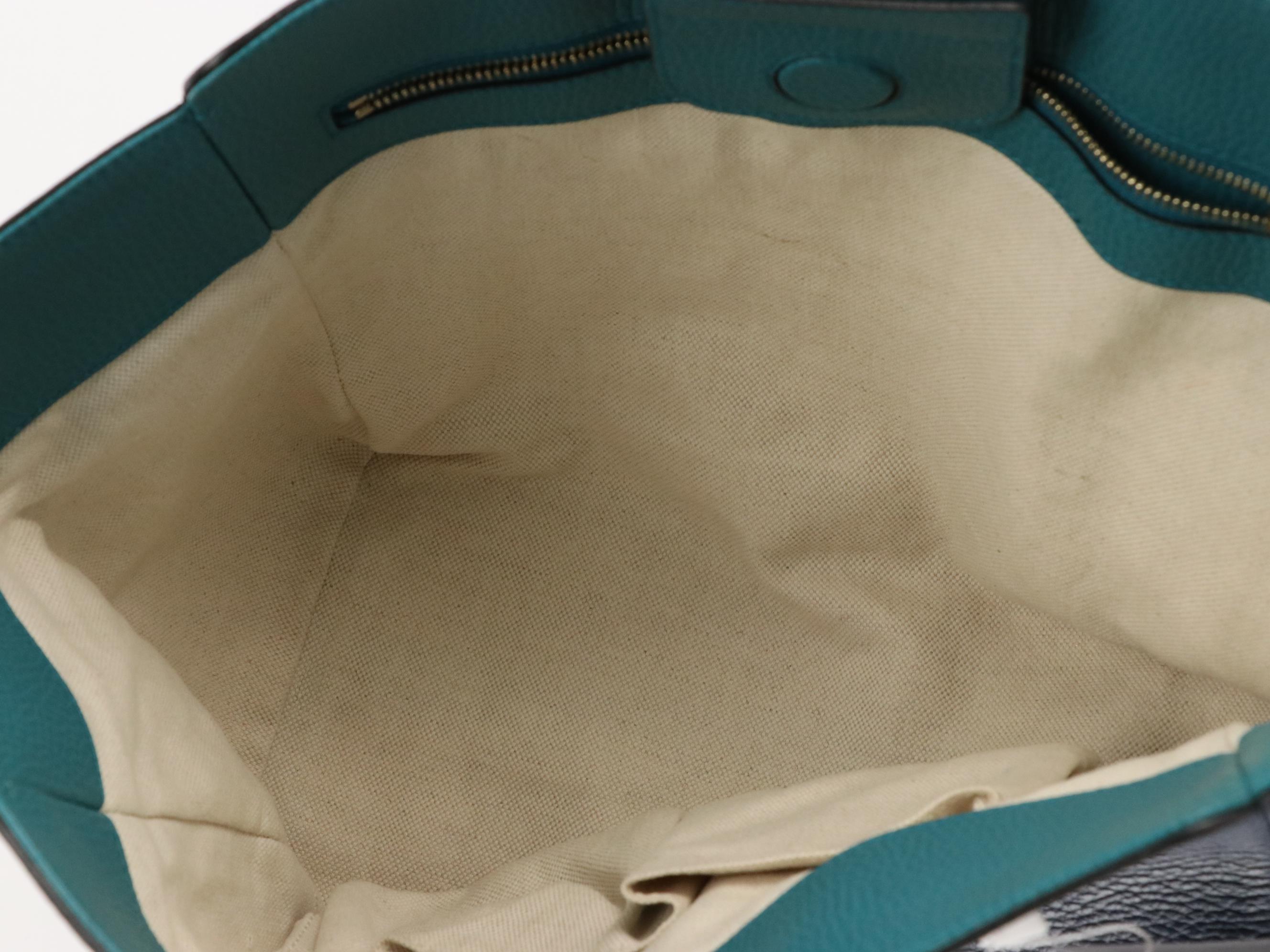 Gucci Swing Tote Bag in Blue Bicolor Leather