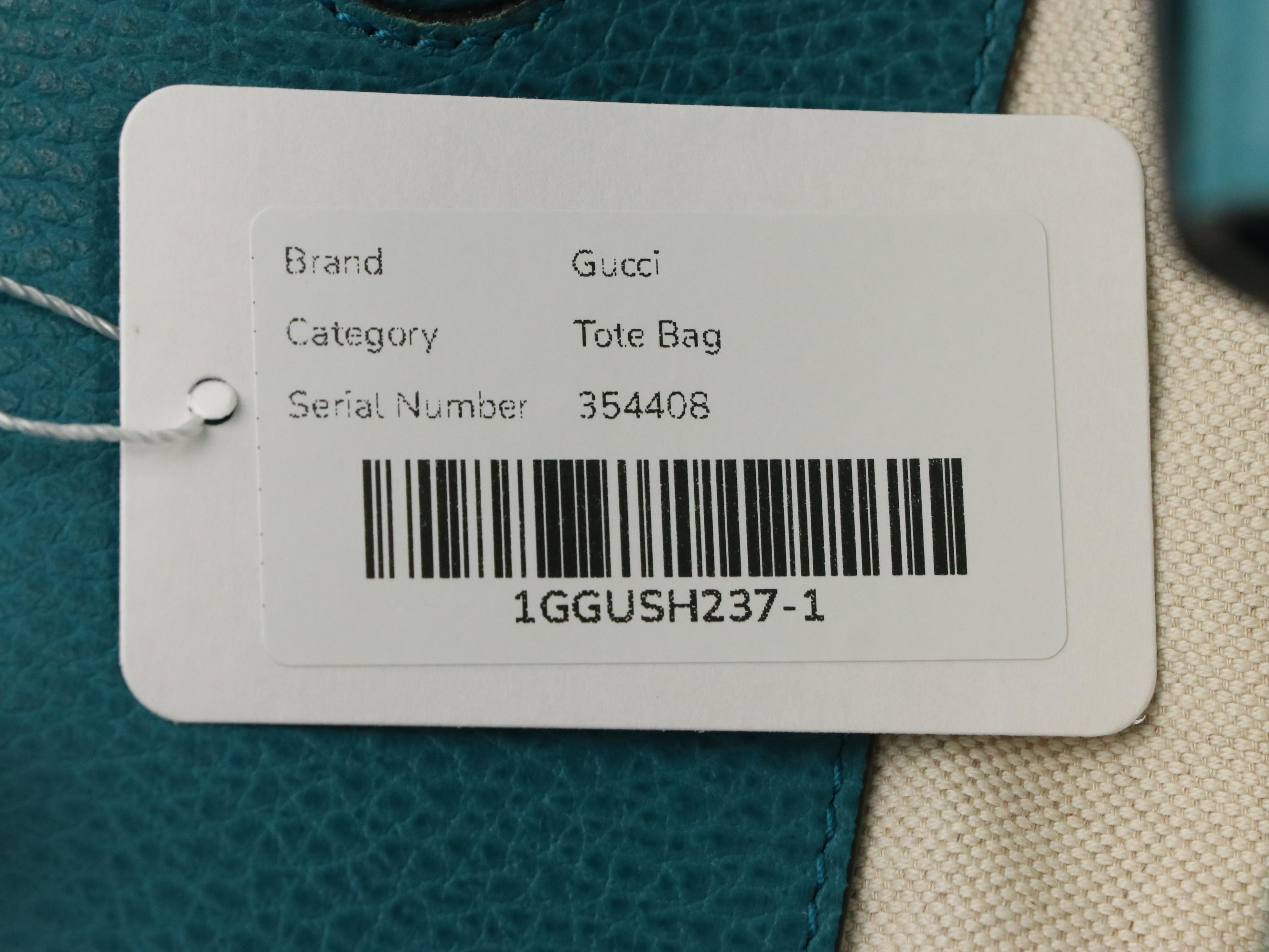 Gucci Swing Tote Bag in Blue Bicolor Leather