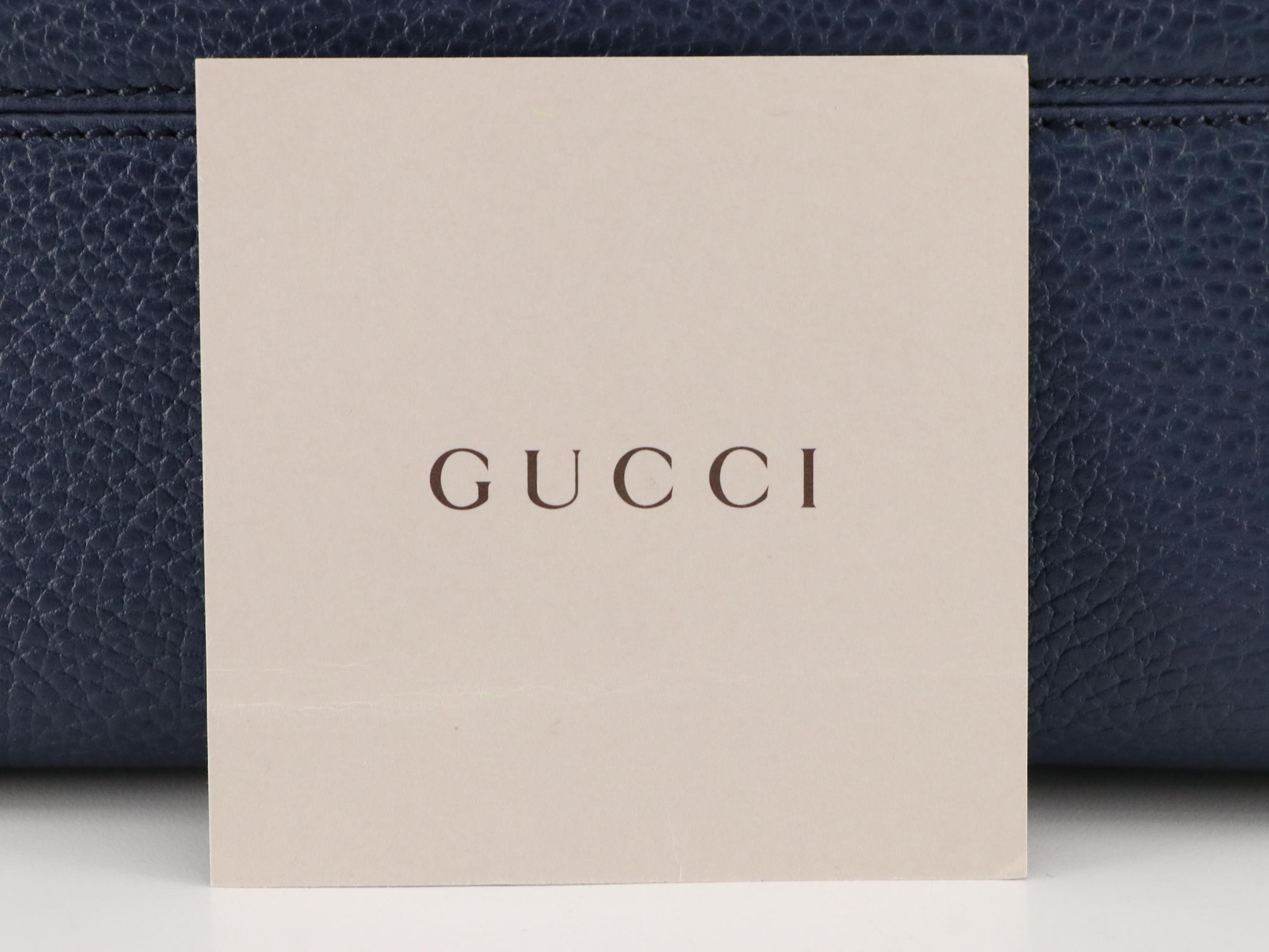 Gucci Swing Tote Bag in Blue Bicolor Leather
