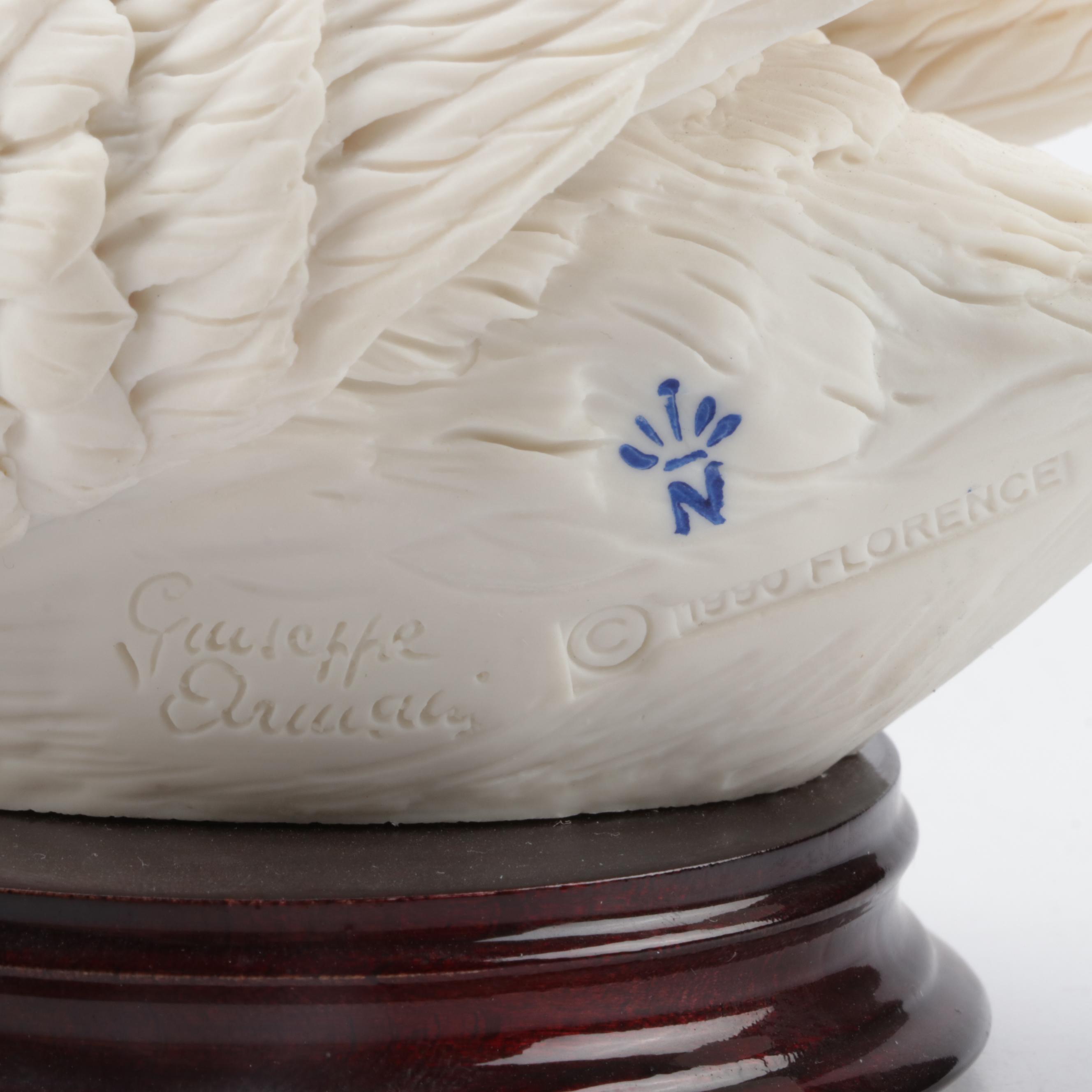 Florence Giuseppe Armani "Swan" and "Swan With Head On Back" Porcelain Figurines