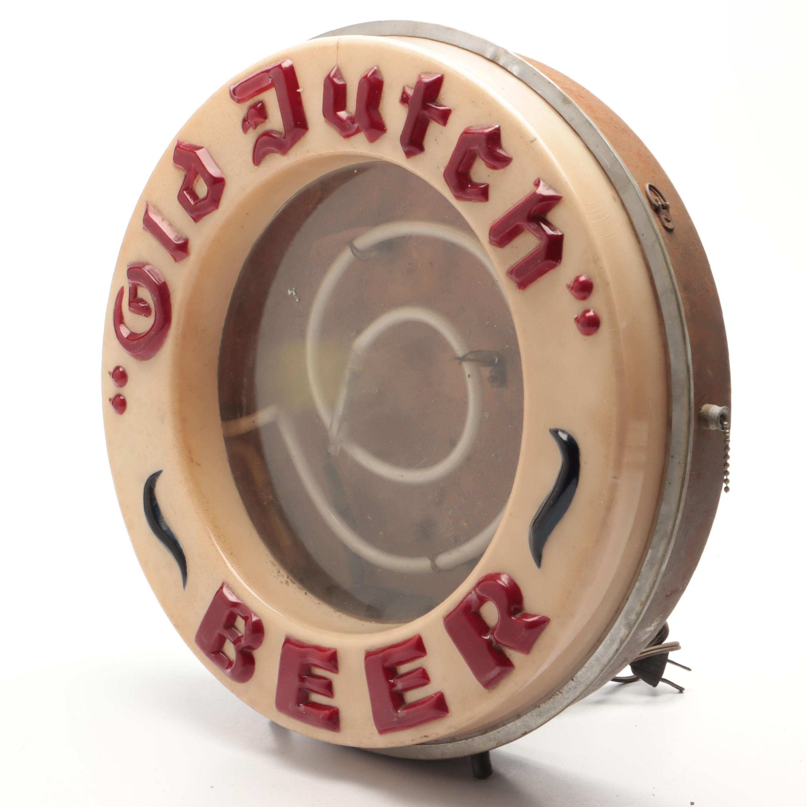 "Old Dutch" Beer Neon Bar Advertising Sign