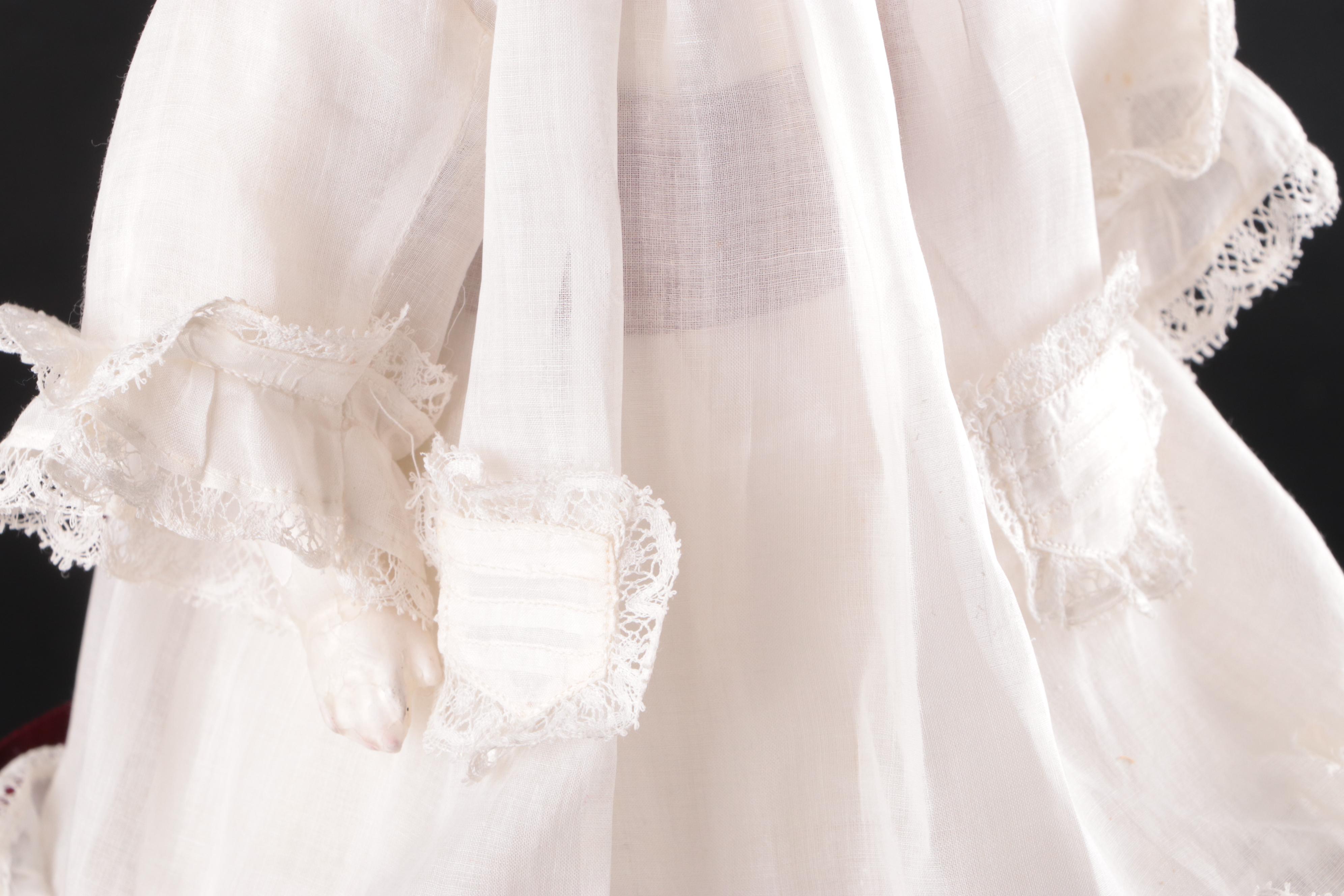 Wax Over Composition Doll in Case, Mid to Late 19th Century