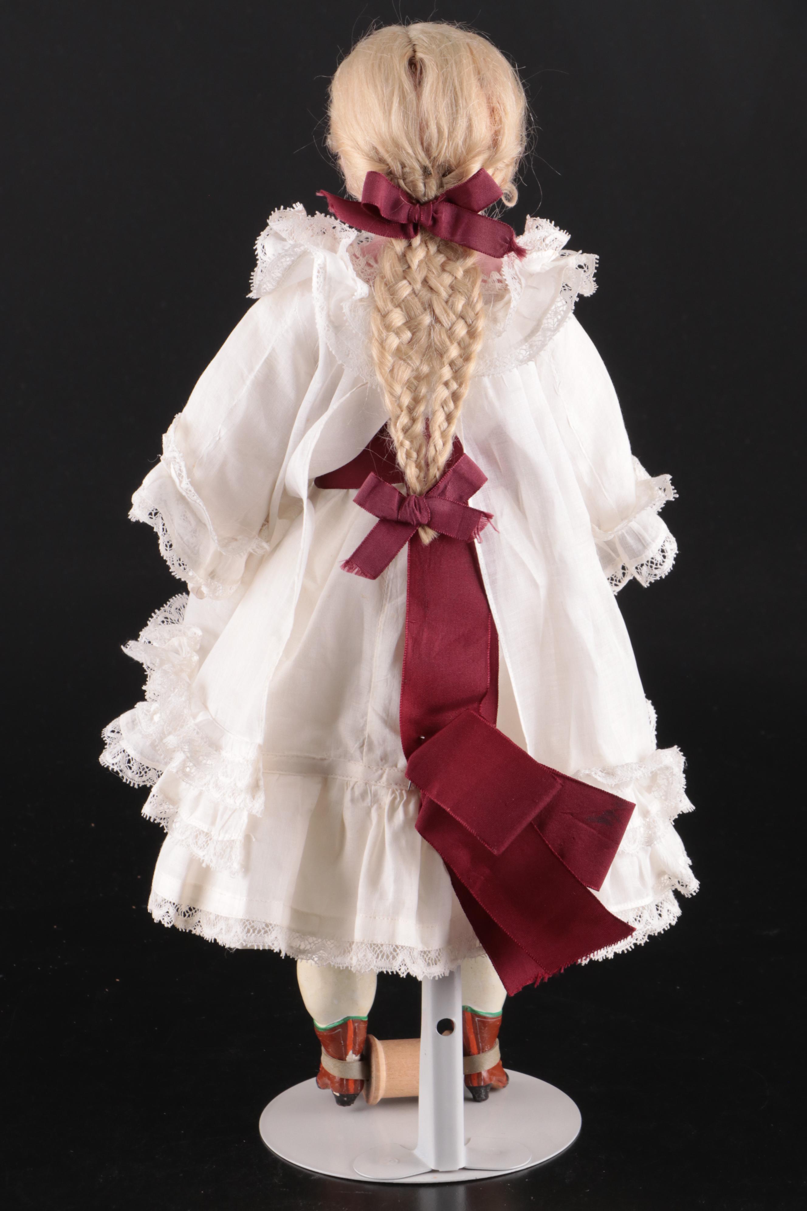 Wax Over Composition Doll in Case, Mid to Late 19th Century