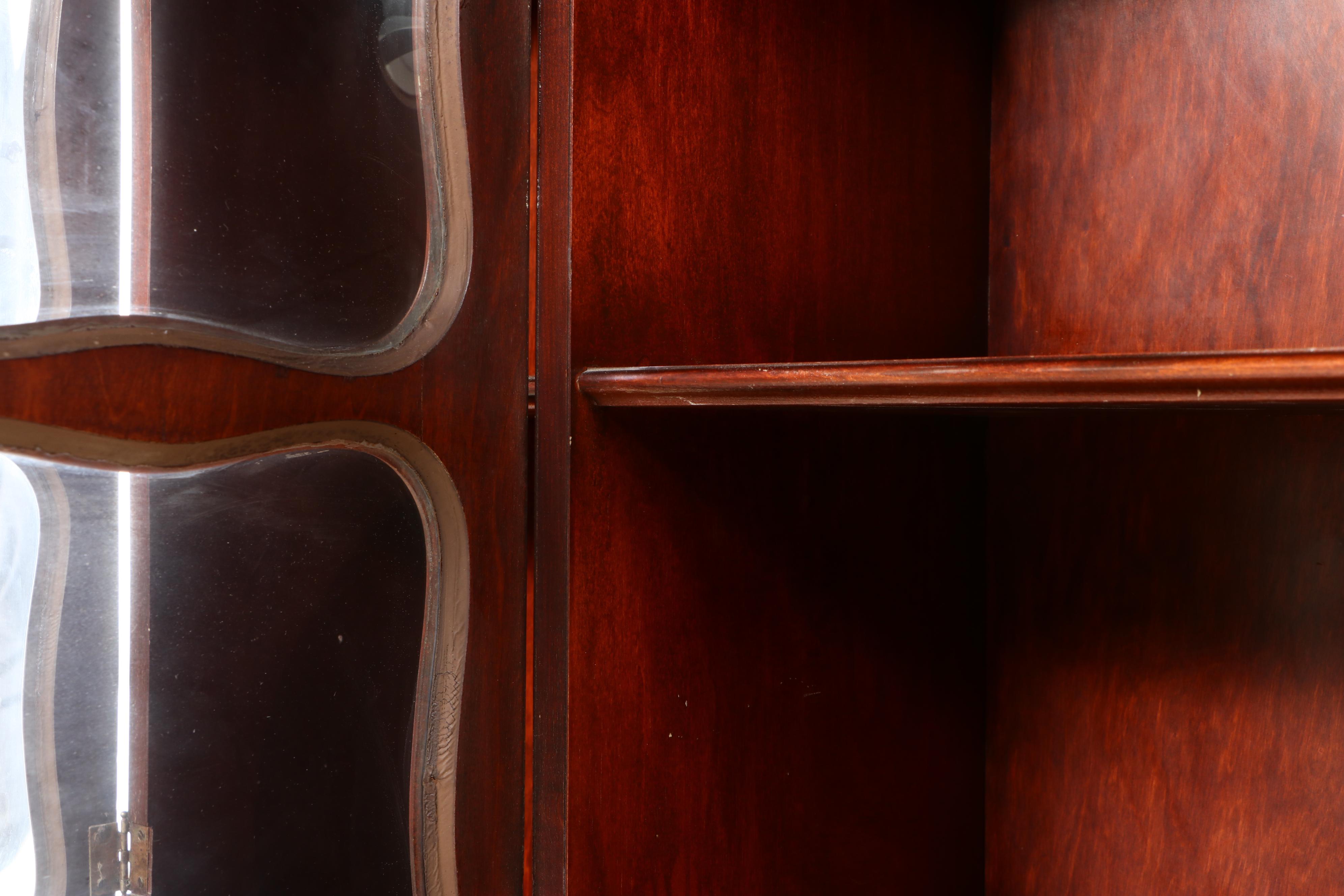 Hepplewhite Style Mahogany Breakfront China Cabinet