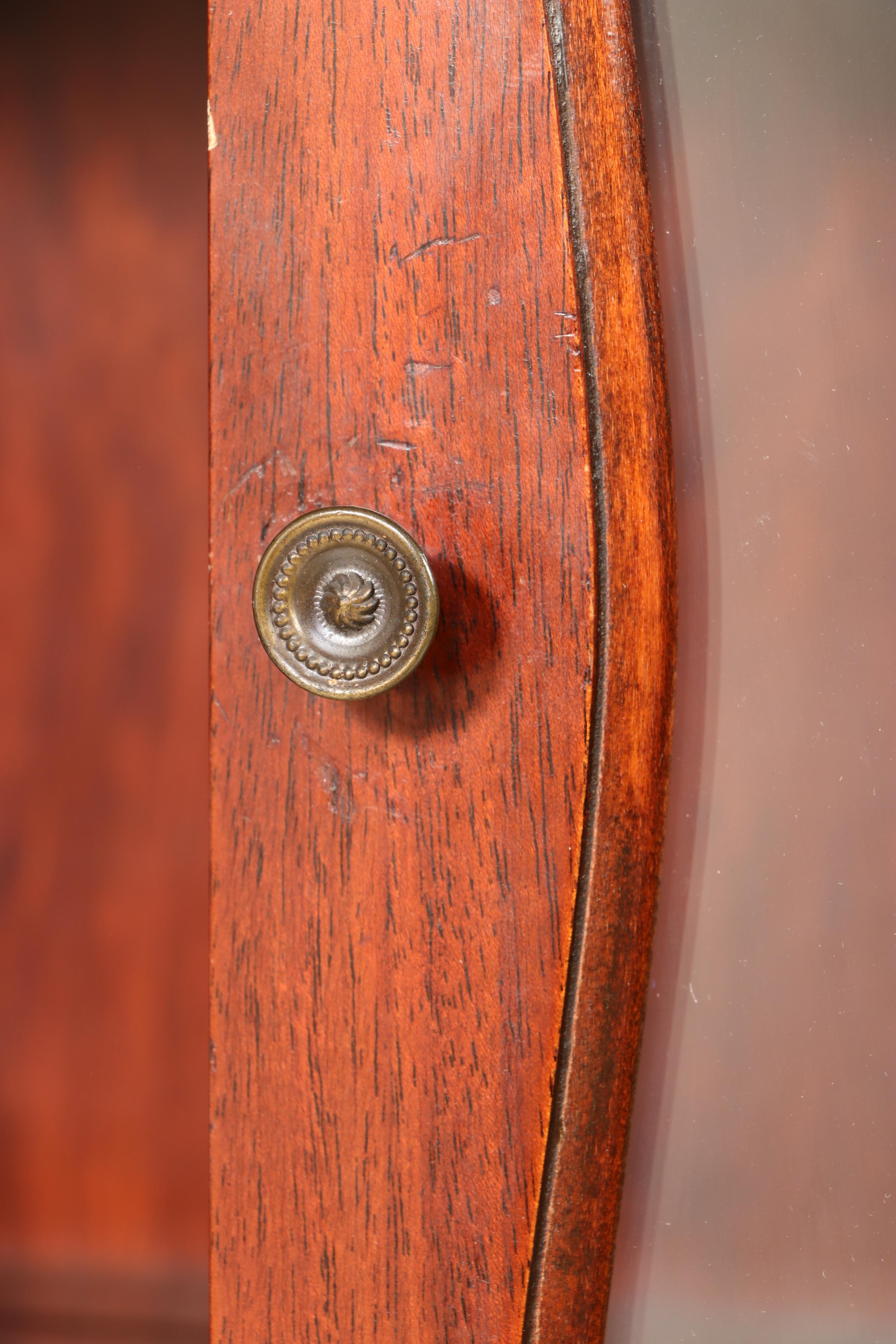 Hepplewhite Style Mahogany Breakfront China Cabinet