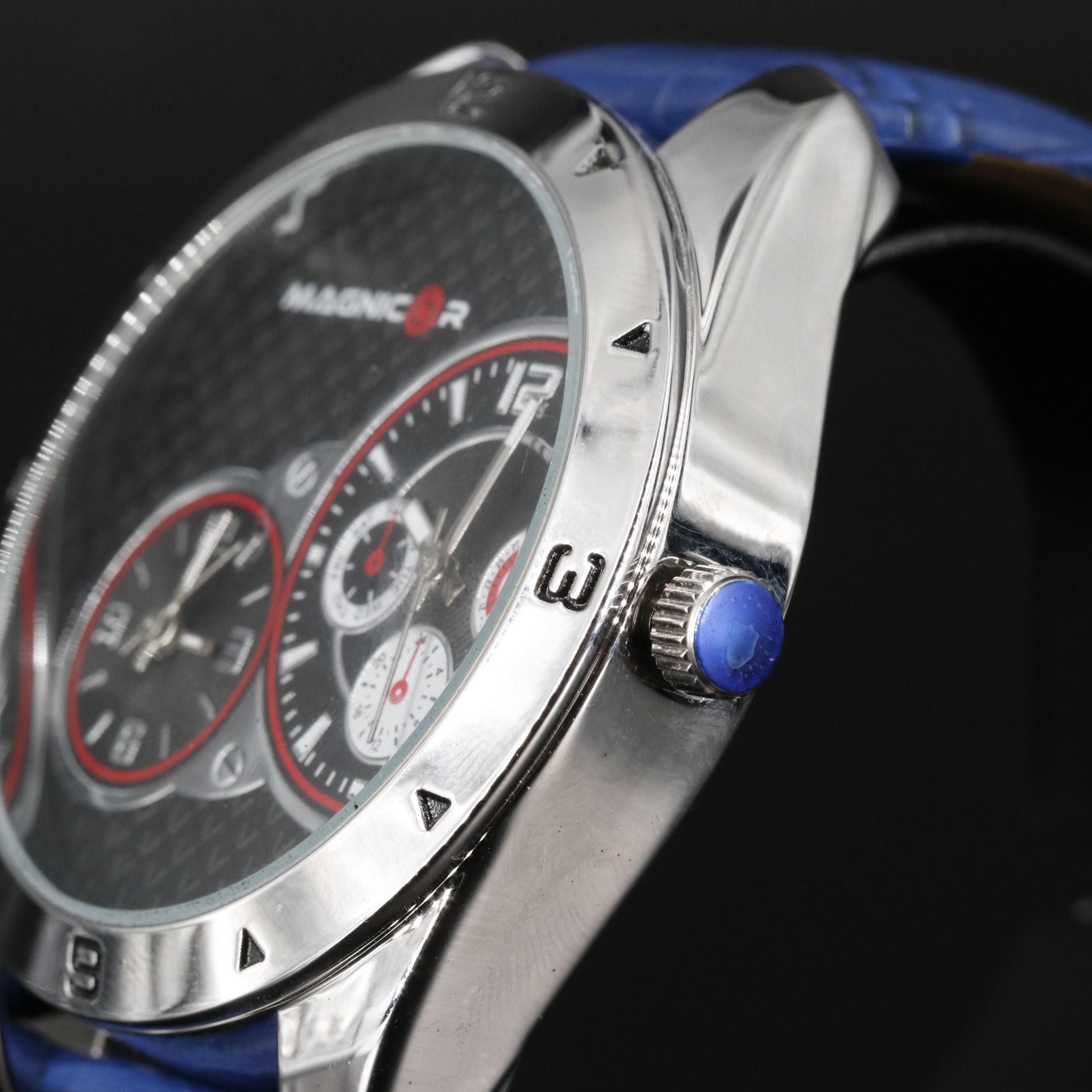 Magnicor Dual Time Zone Watch with Blue Strap