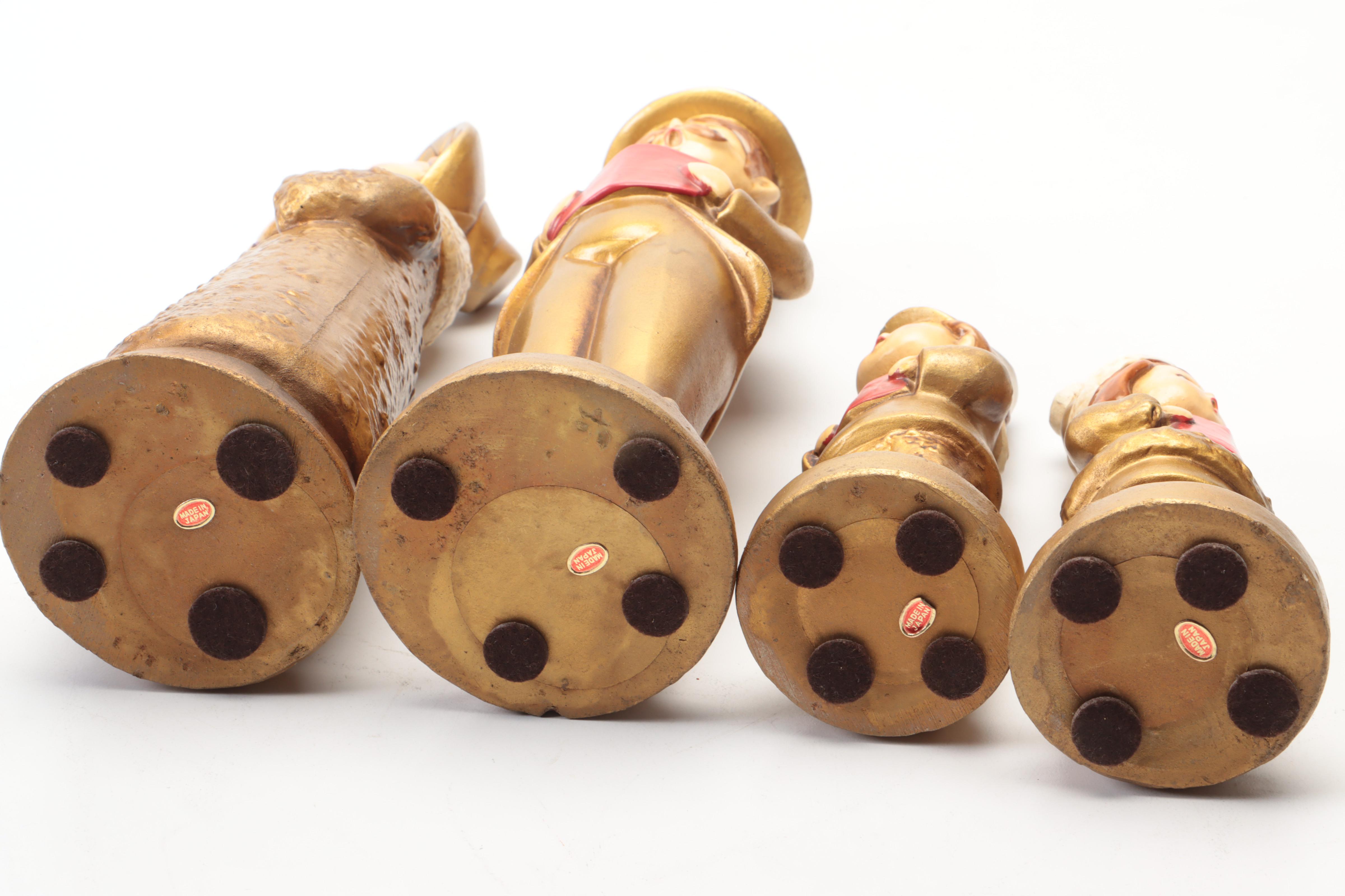 Ceramic Angel Band and Other Caroler Figurines, Mid-20th Century