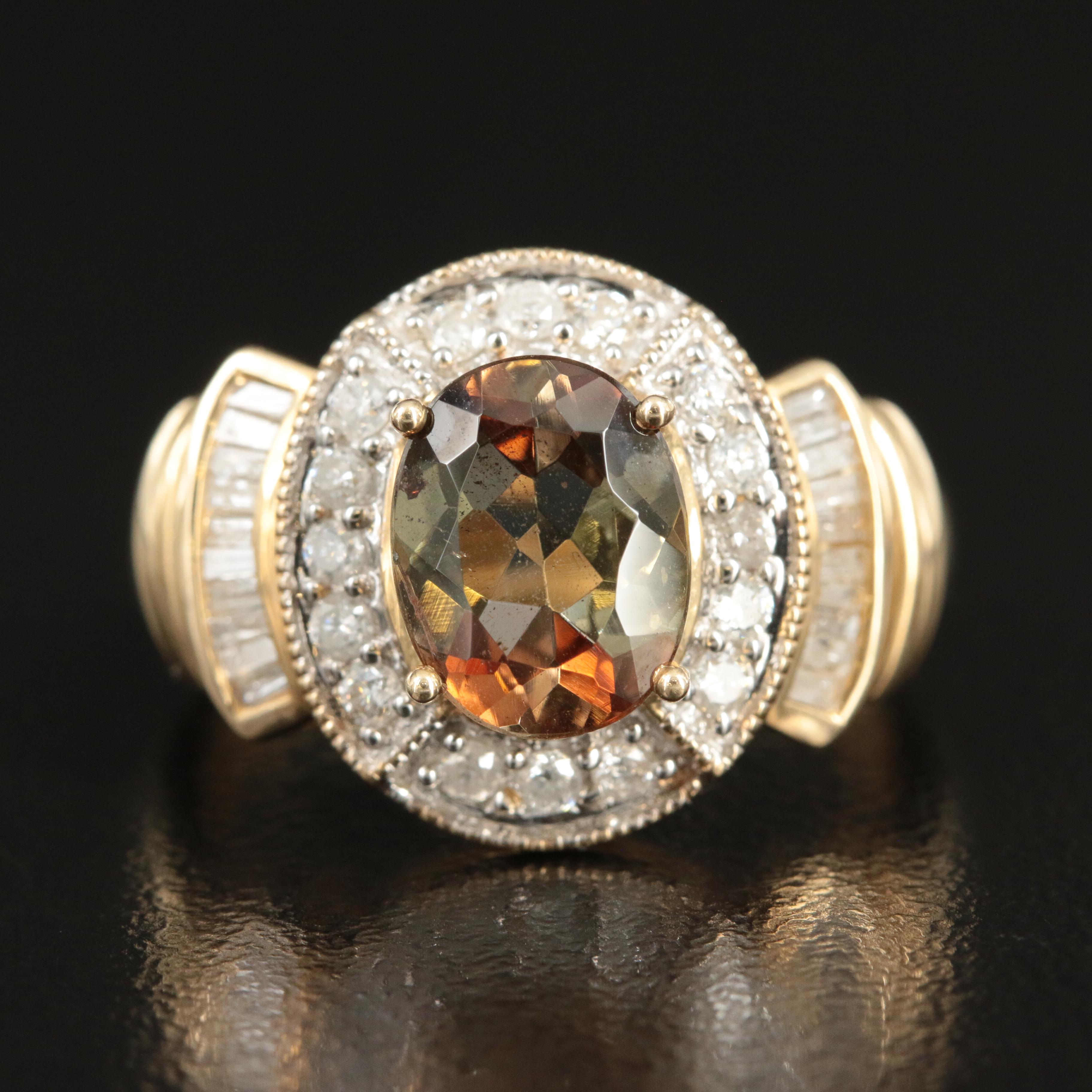 14K Andalusite and 0.42 CTW Diamond Ring