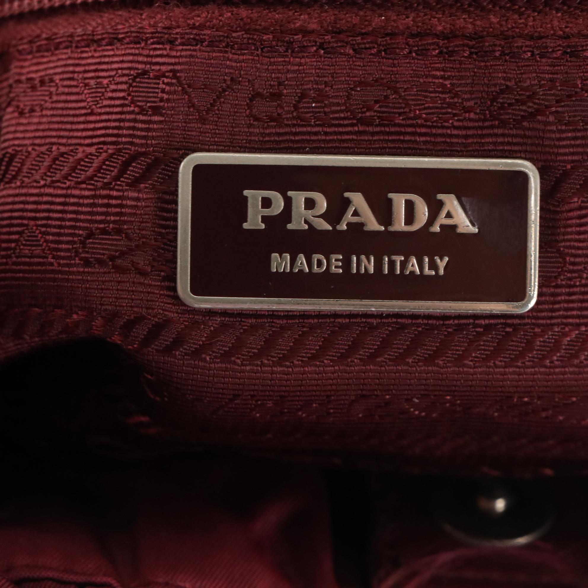 Prada Tote Bag in Plum Purple Gathered Tessuto Nylon