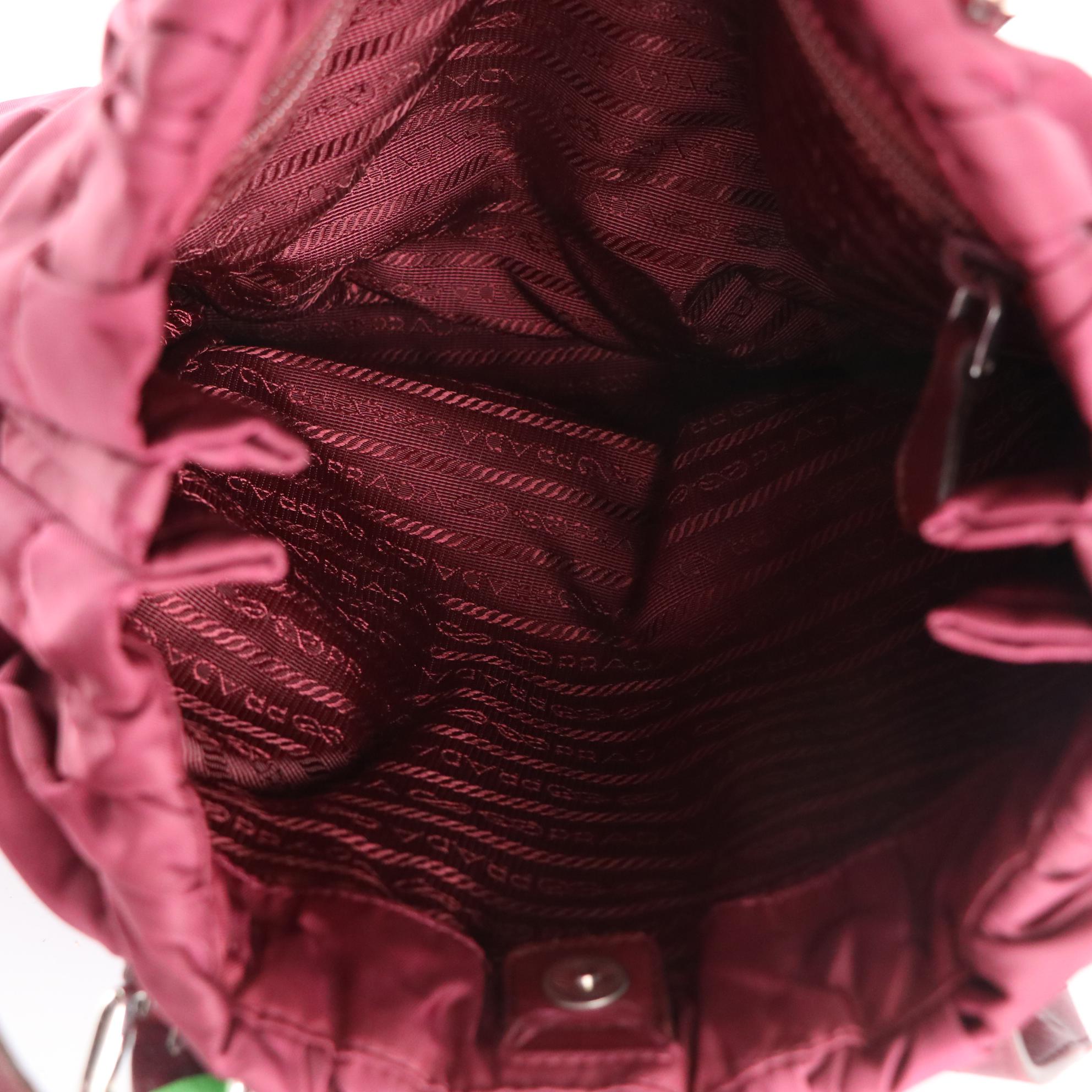 Prada Tote Bag in Plum Purple Gathered Tessuto Nylon