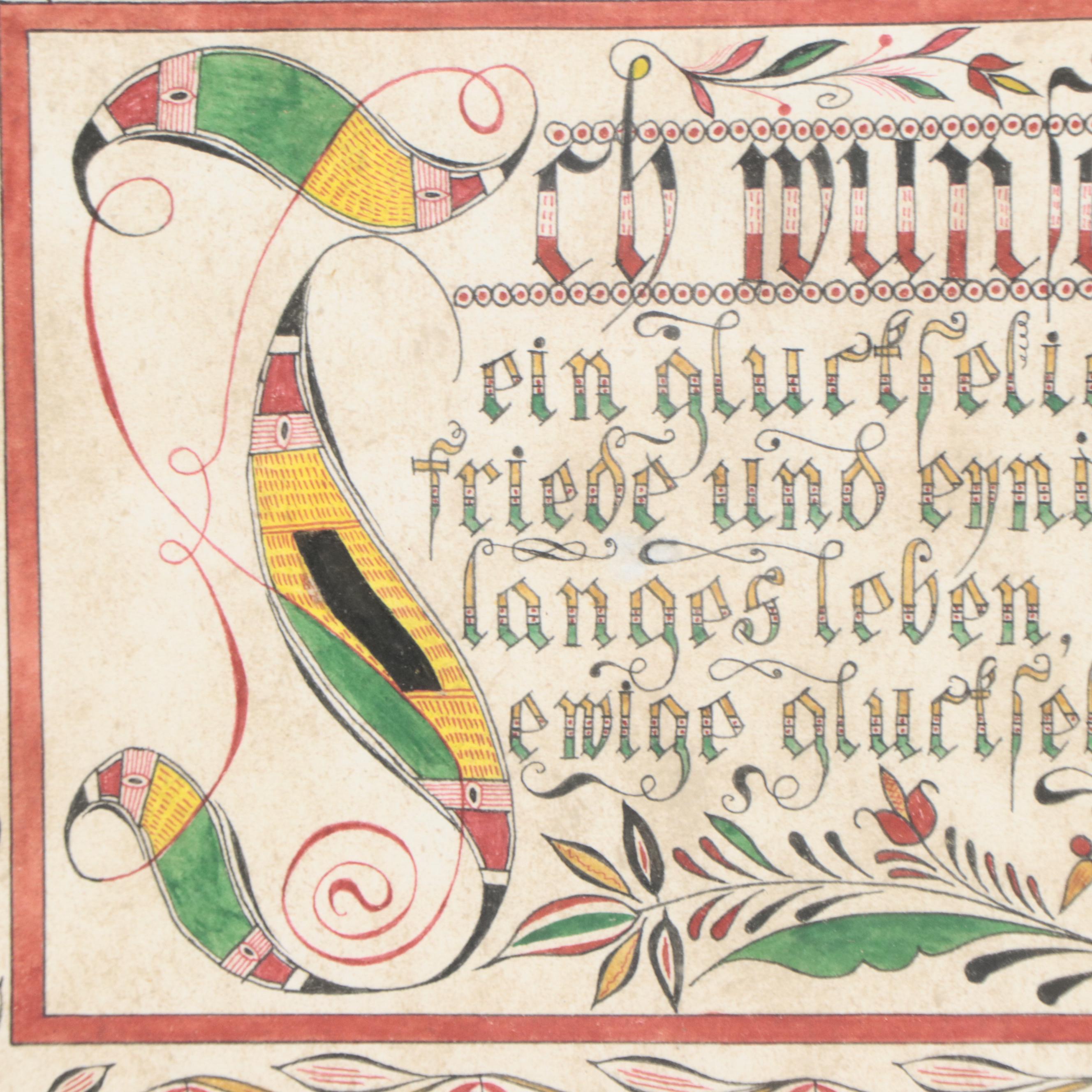 Two German "Blessing" Calligraphy Panels