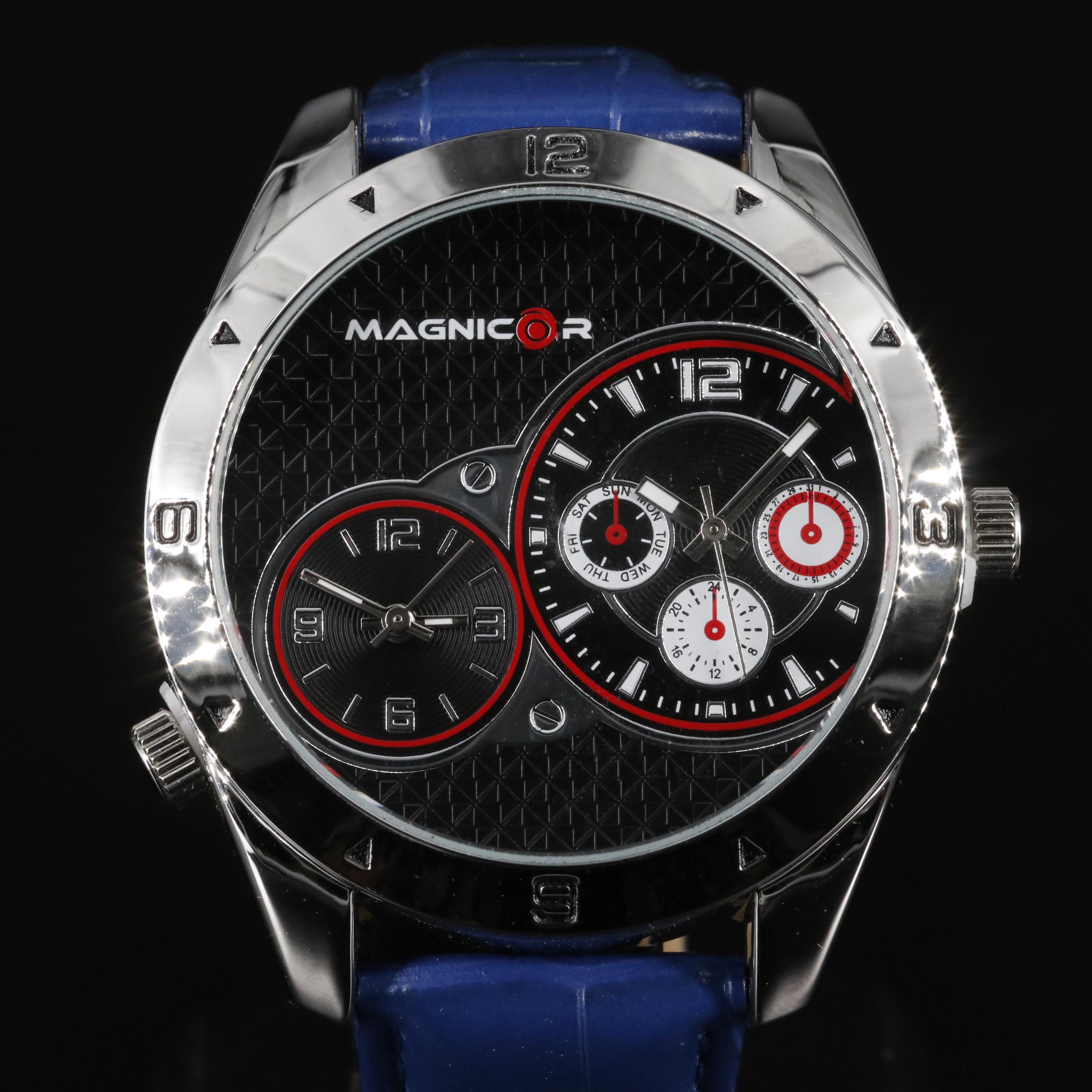 Magnicor Dual Time Zone Watch with Blue Strap