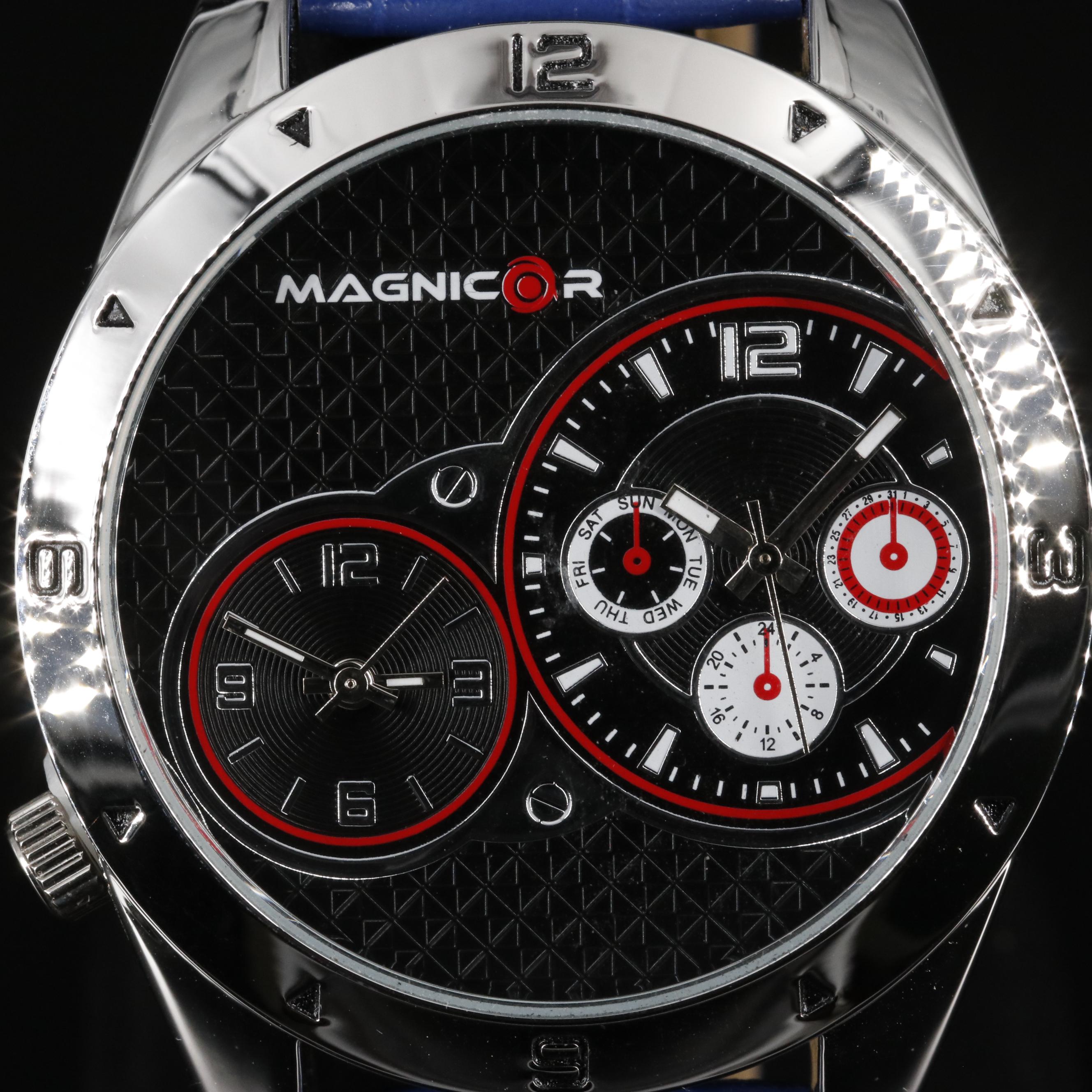 Magnicor Dual Time Zone Watch with Blue Strap