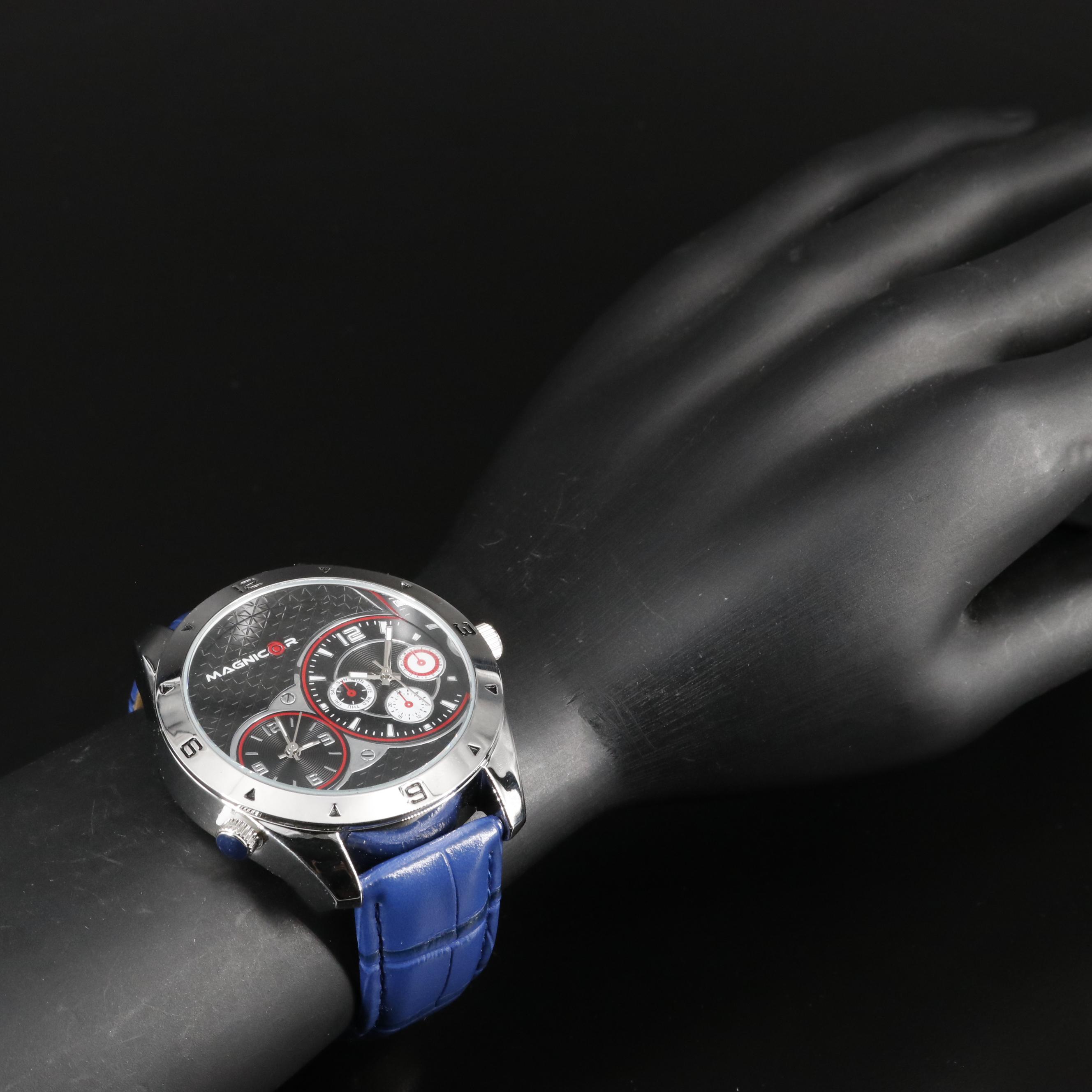 Magnicor Dual Time Zone Watch with Blue Strap
