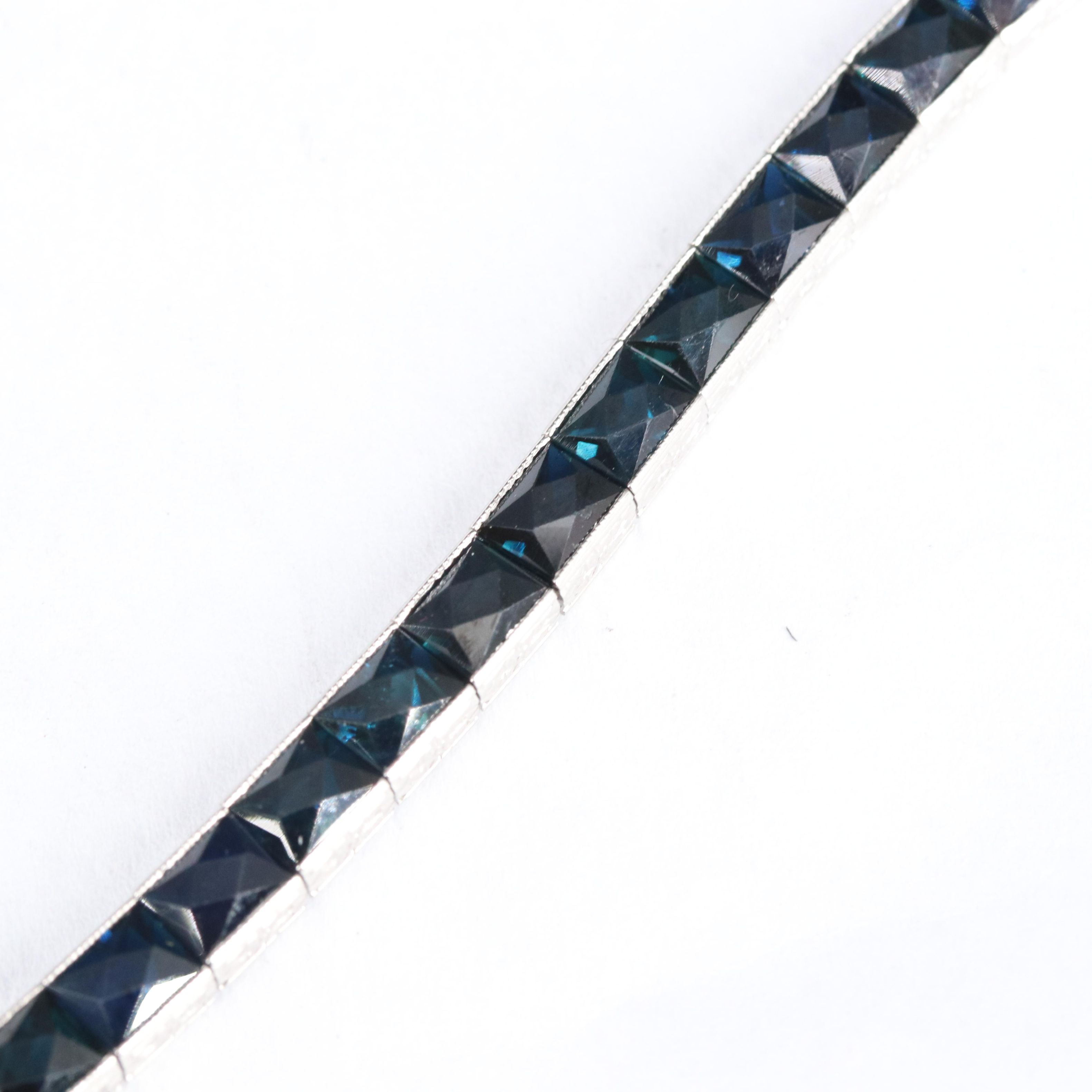 Art Deco Tiffany & Co. Platinum and 20.00 CTW French Cut Sapphire Bracelet