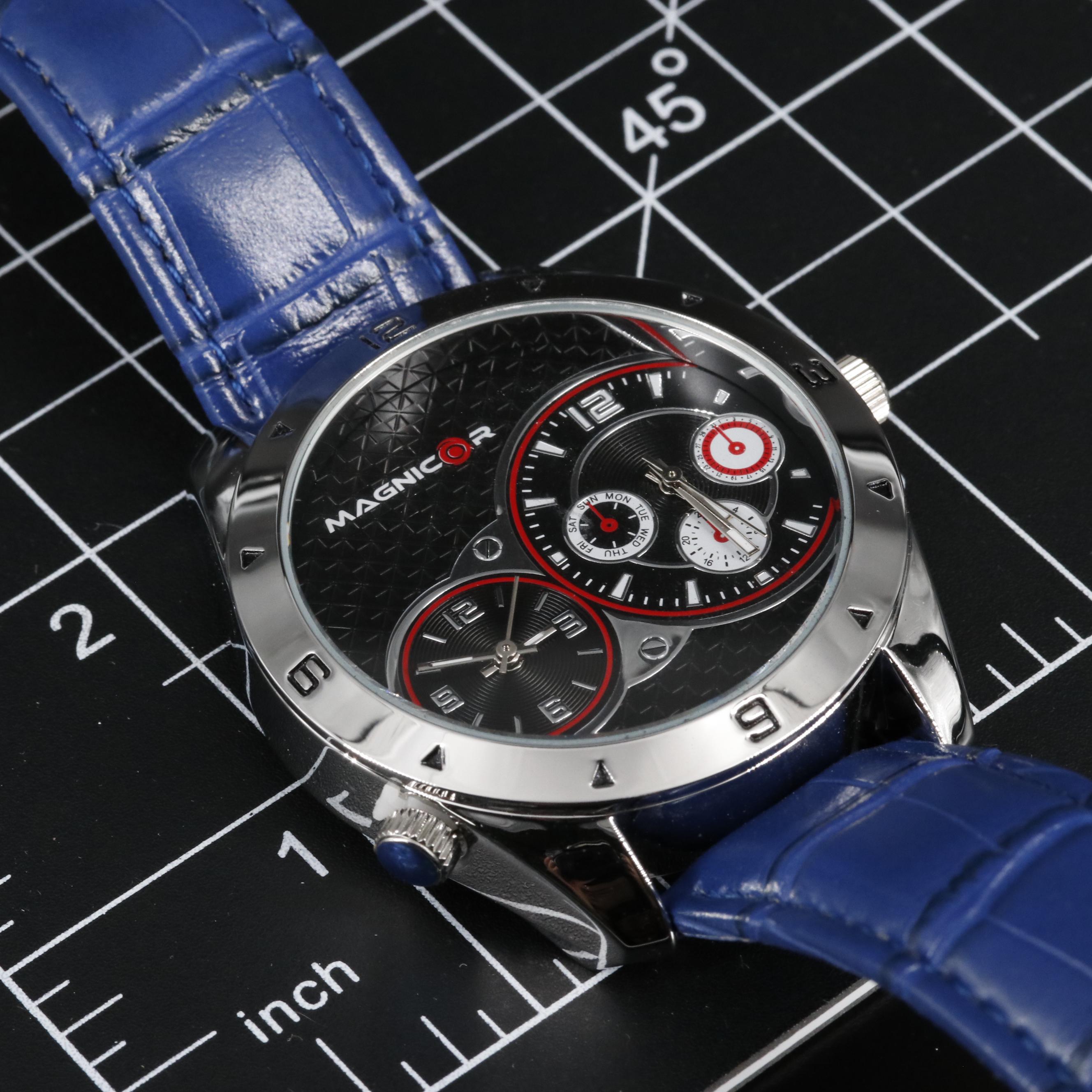 Magnicor Dual Time Zone Watch with Blue Strap