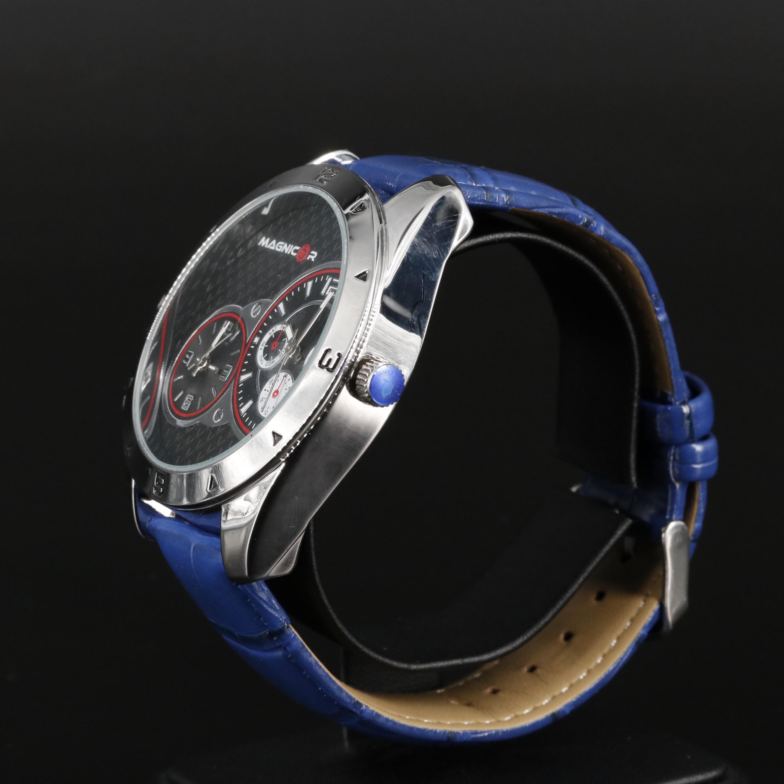 Magnicor Dual Time Zone Watch with Blue Strap